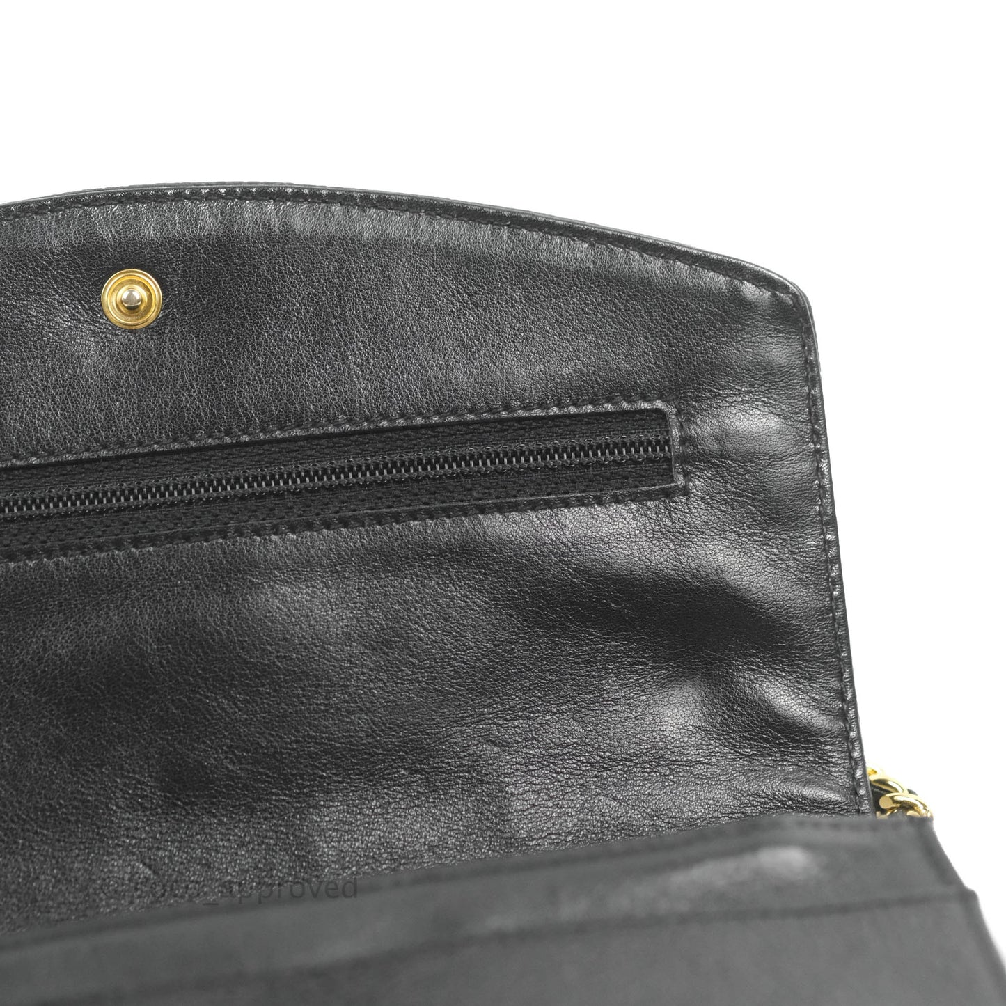 Chanel Vintage CC Wallet on Chain WOC Black Caviar Gold Hardware