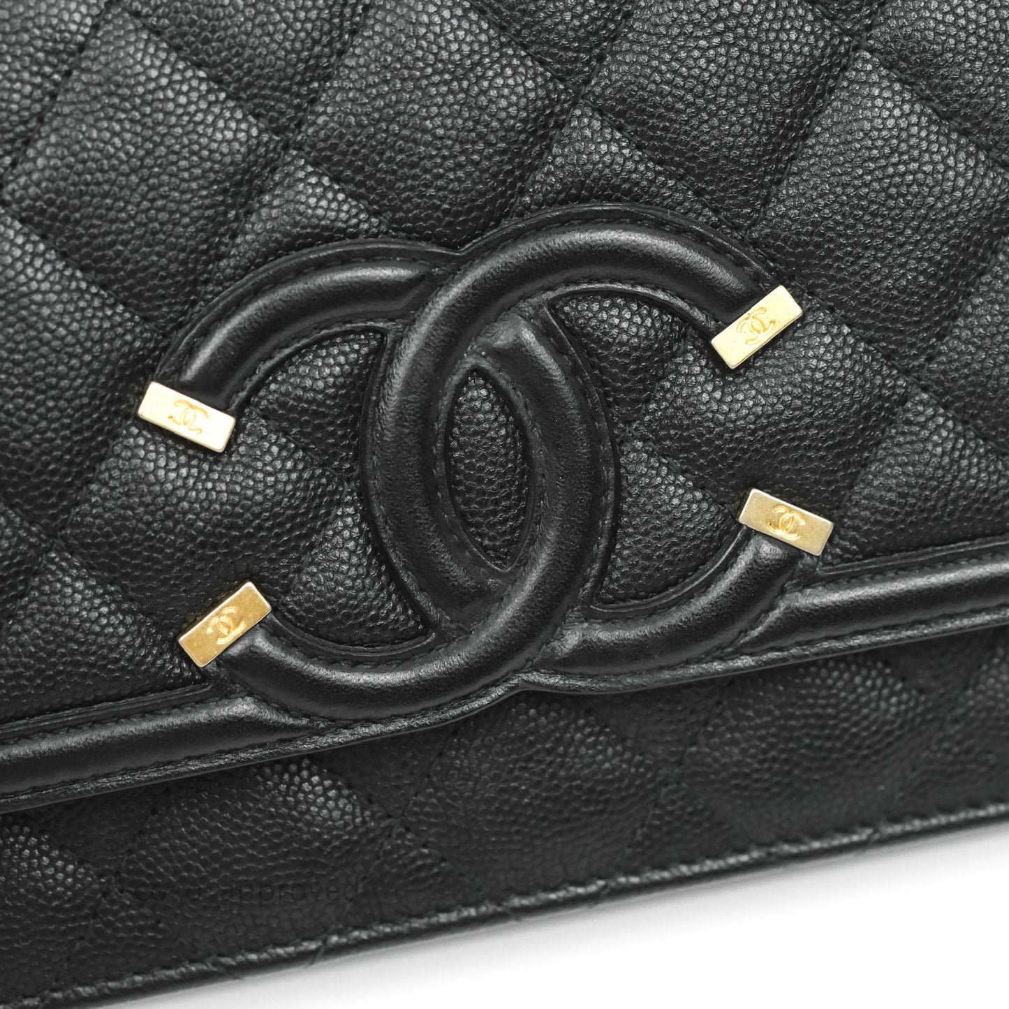 Chanel Filigree Wallet on Chain WOC Black Caviar Gold Hardware