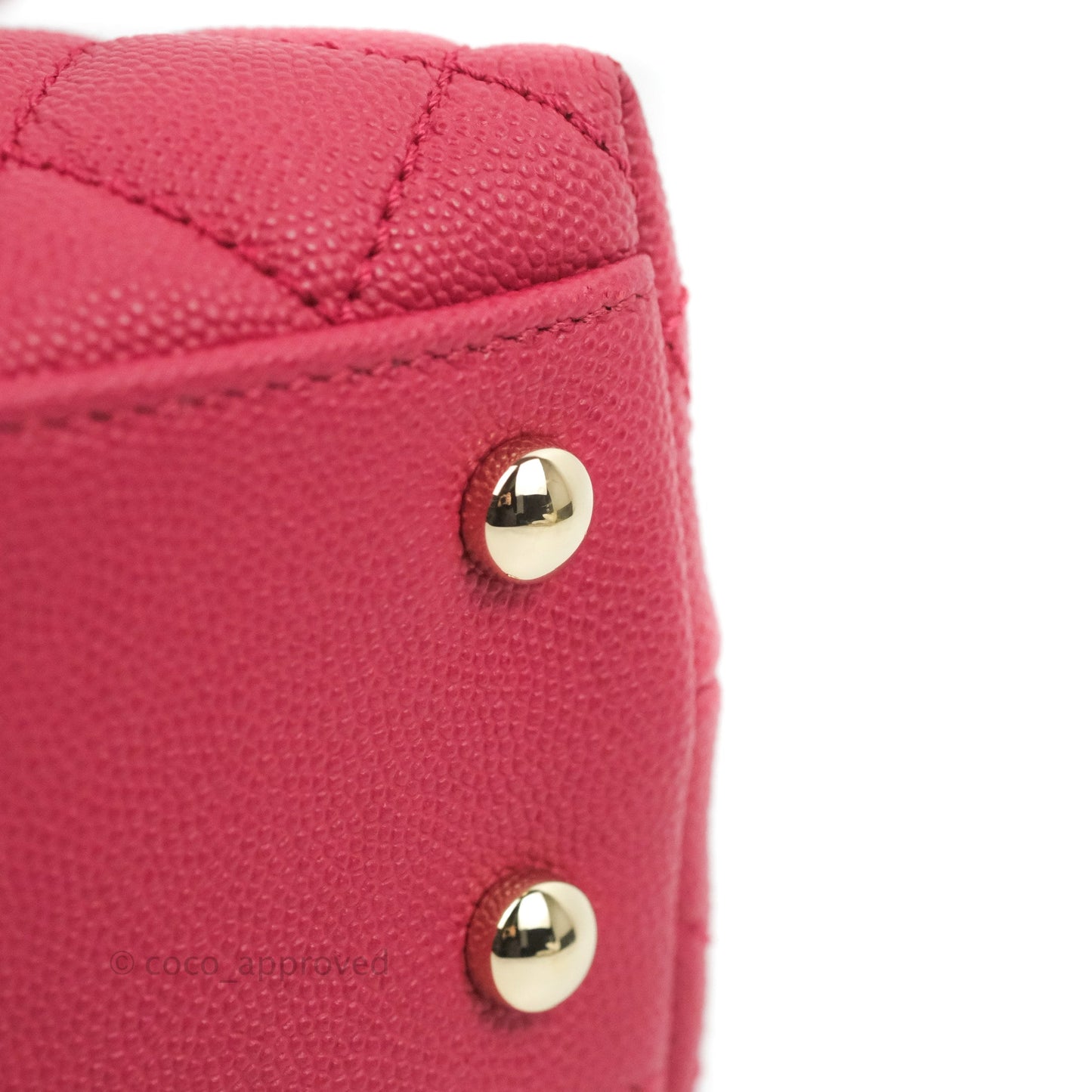Chanel Small Coco Handle Quilted Cherry Red Caviar Gold Hardware