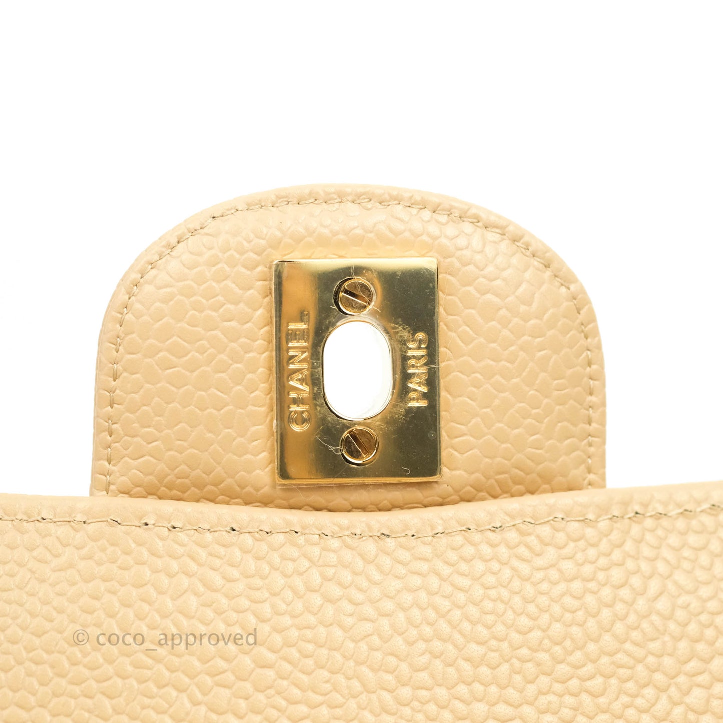 Chanel Classic Small S/M Flap Beige Caviar Gold Hardware