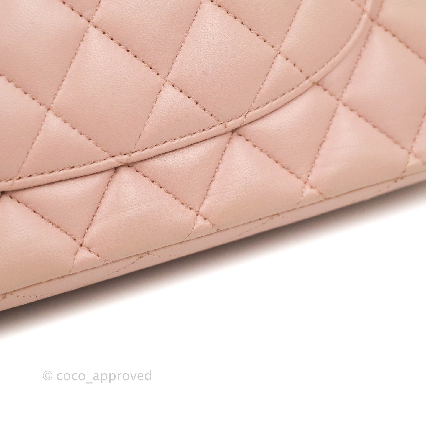 Chanel Classic M/L Medium Flap Quilted Light Pink Lambskin Matte Gold Hardware