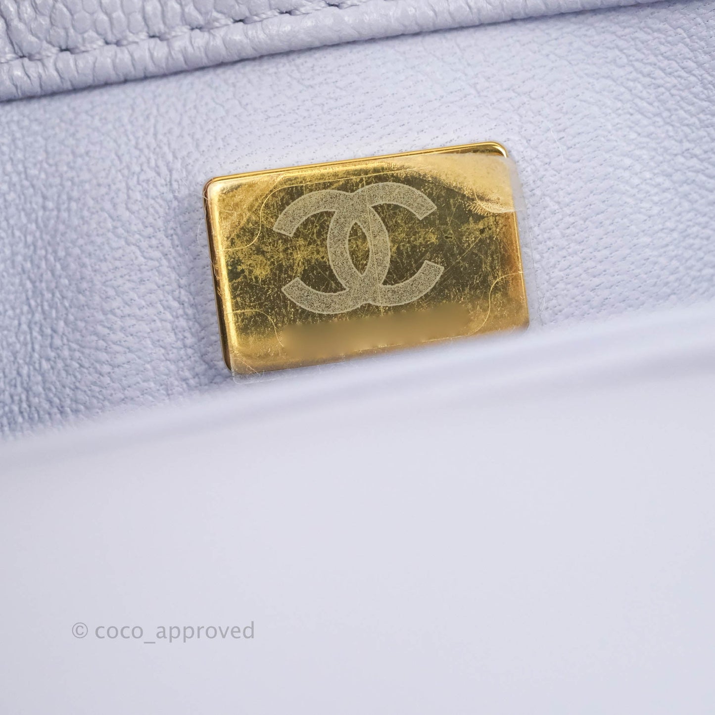 Chanel Mini Coco Handle Quilted Lilac Caviar Gold Hardware