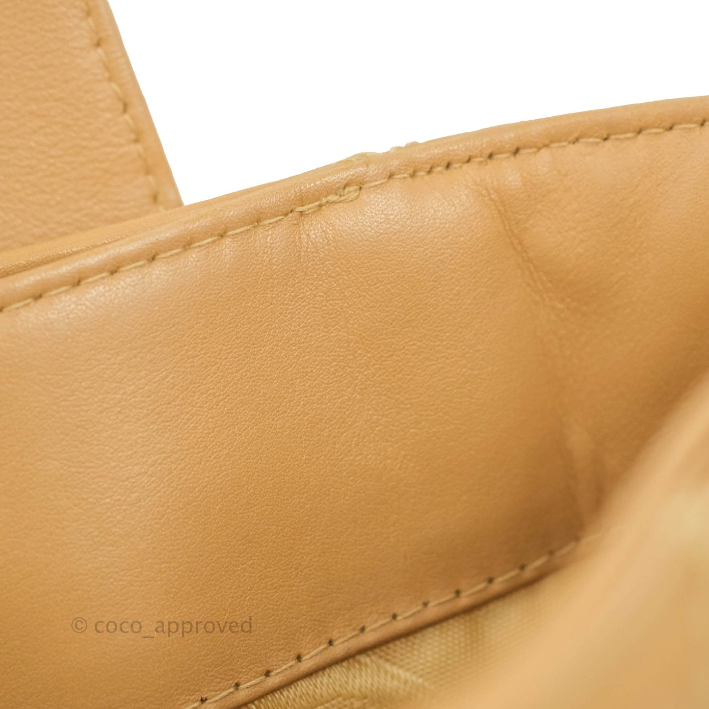 Chanel Vintage Quilted CC Tote Bag Beige Calfskin Gold Hardware