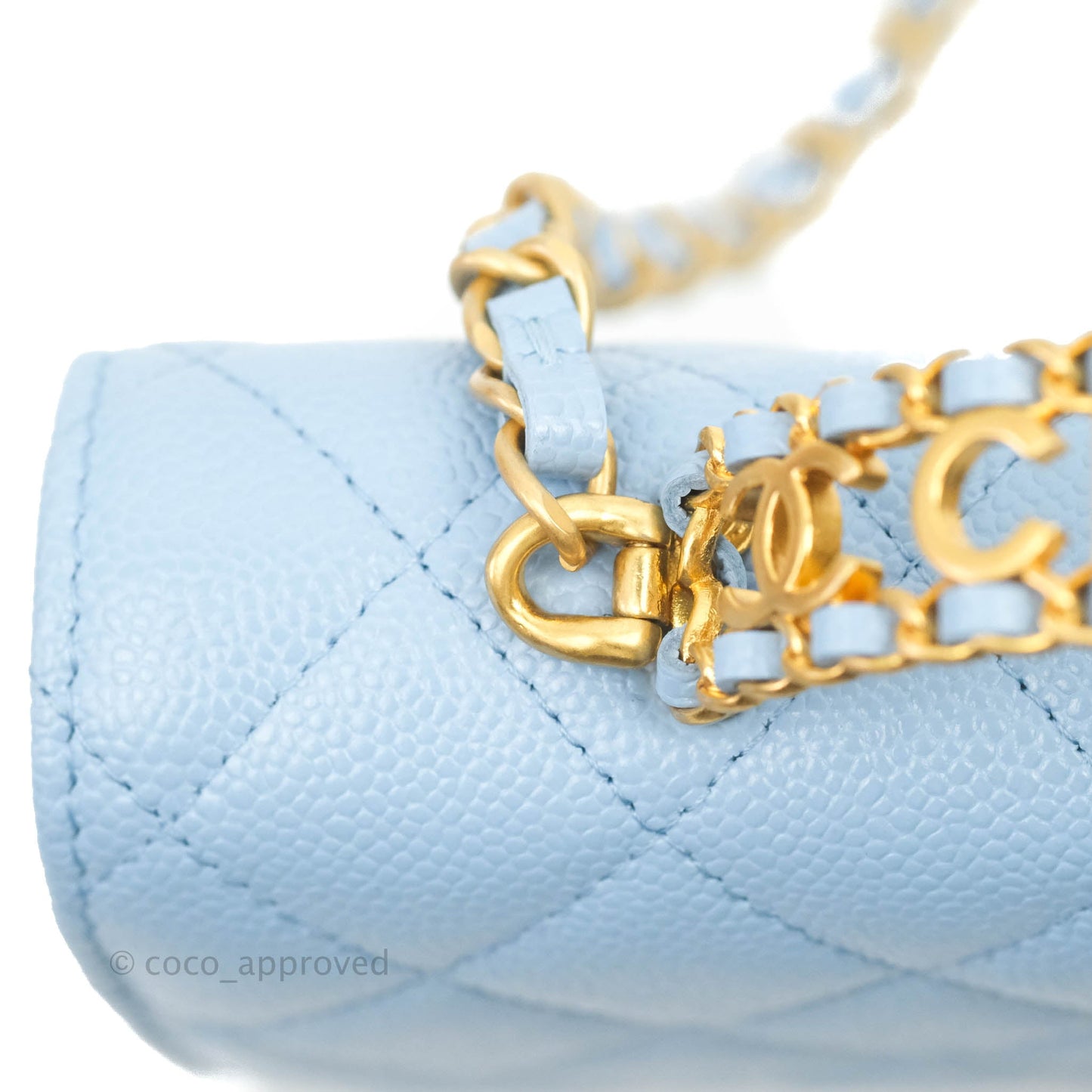 Chanel Top Handle Pick Me Up Wallet On Chain WOC Blue Caviar Gold Hardware 22S
