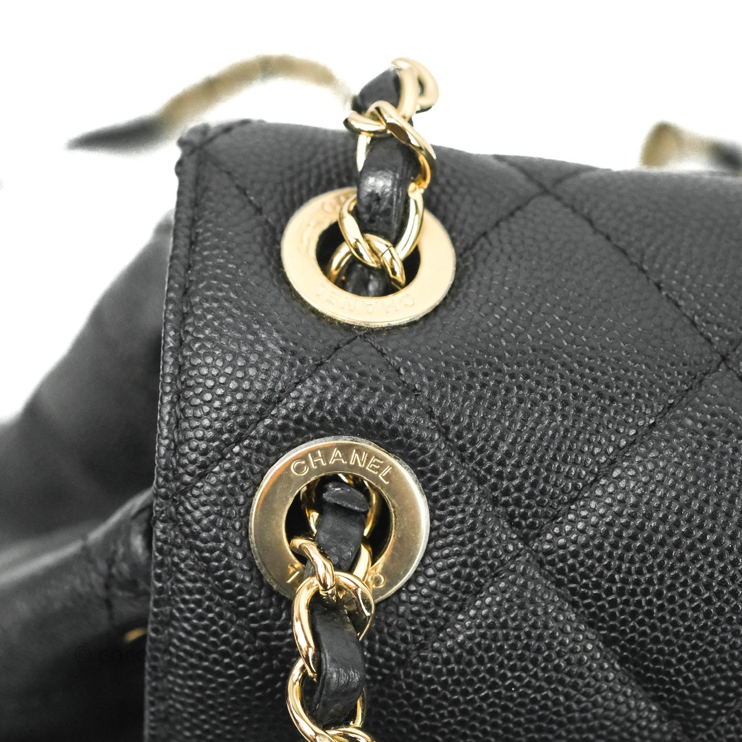 Chanel Quilted Black Caviar Duma Backpack Bag Gold Hardware