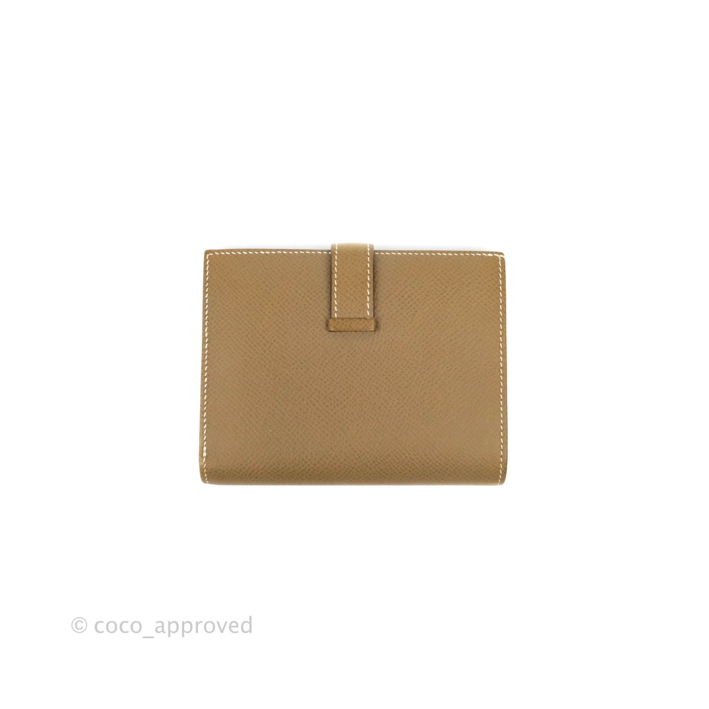 Hermes Bearn Compact Wallet Etoupe Epsom Palladium Hardware