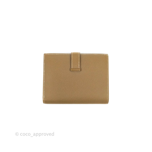 Hermes Bearn Compact Wallet Etoupe Epsom Palladium Hardware