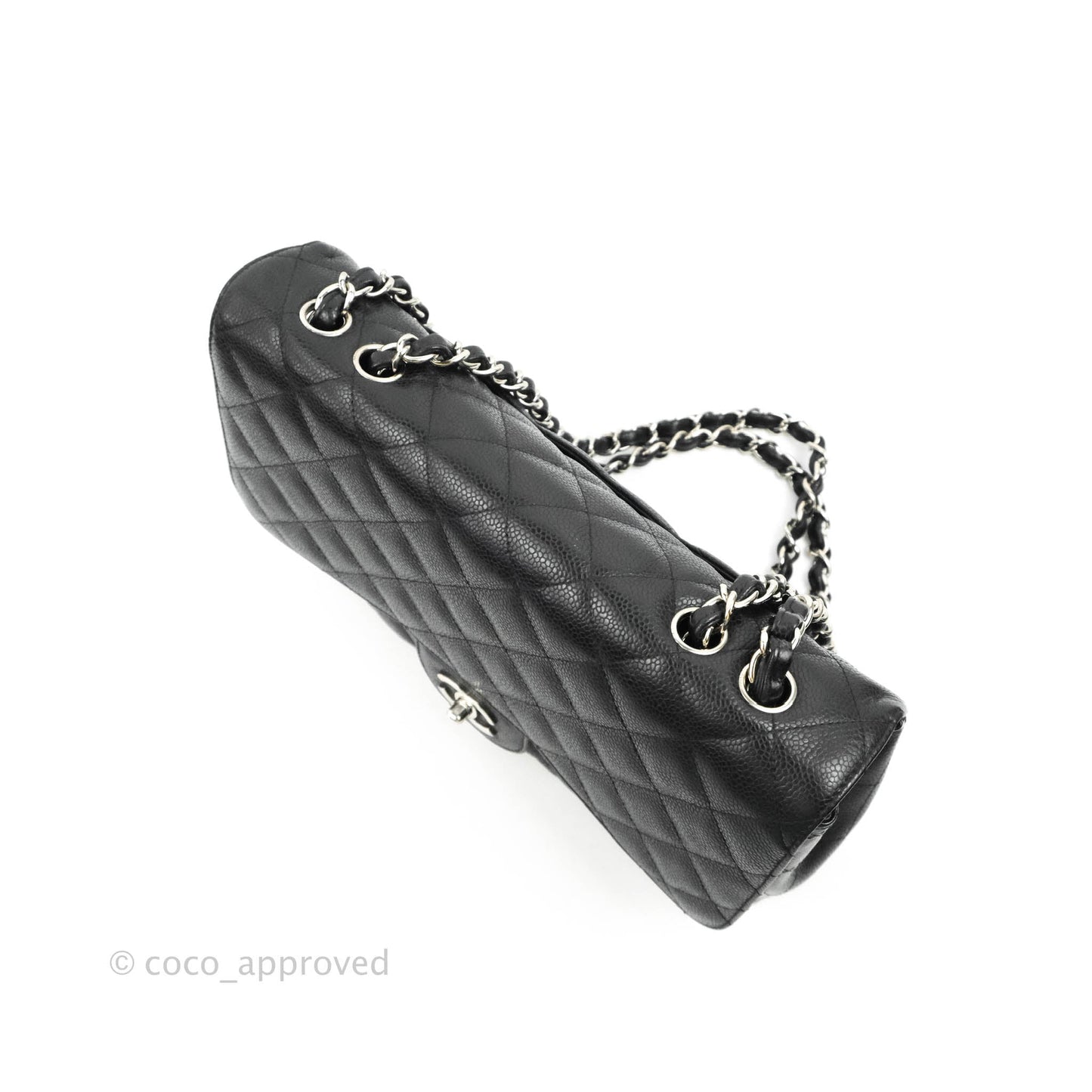 Chanel Jumbo Single Flap Black Caviar Silver Hardware⁣⁣