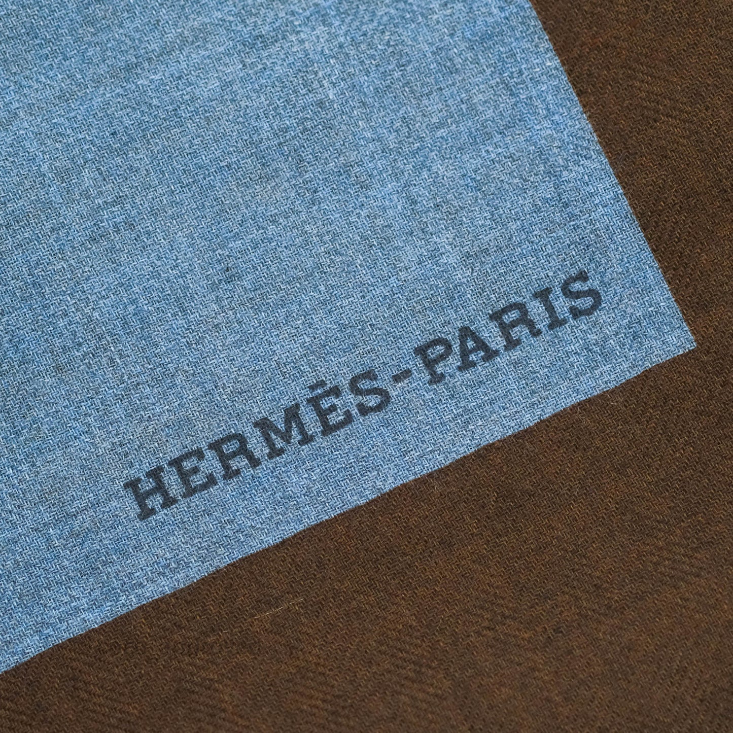Hermès Cashmere/Silk Stole in Blue Brown