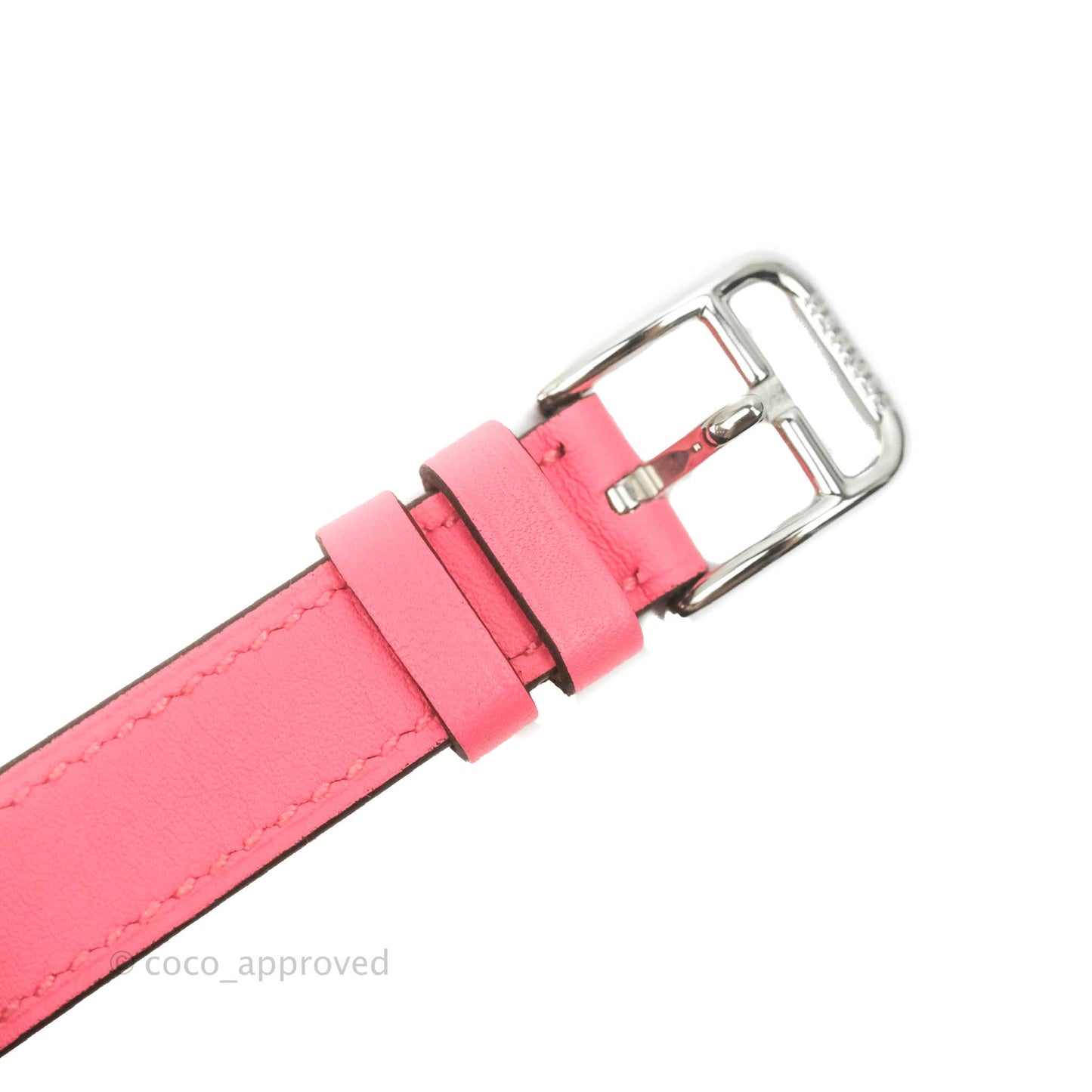 Hermès Cape Cod Steel Watch PM Pink Swift Calfskin