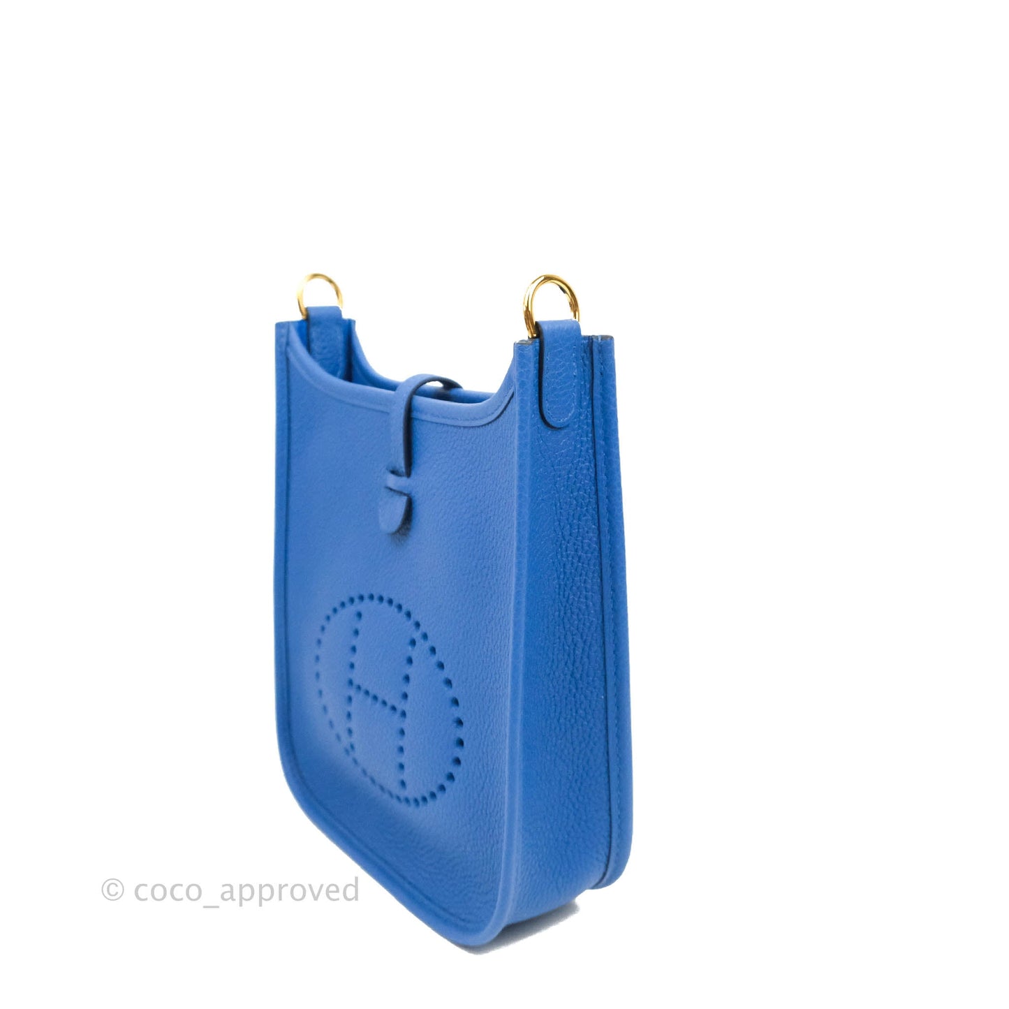 Hermès Clemence Mini Evelyne Blue Hydra Gold Hardware