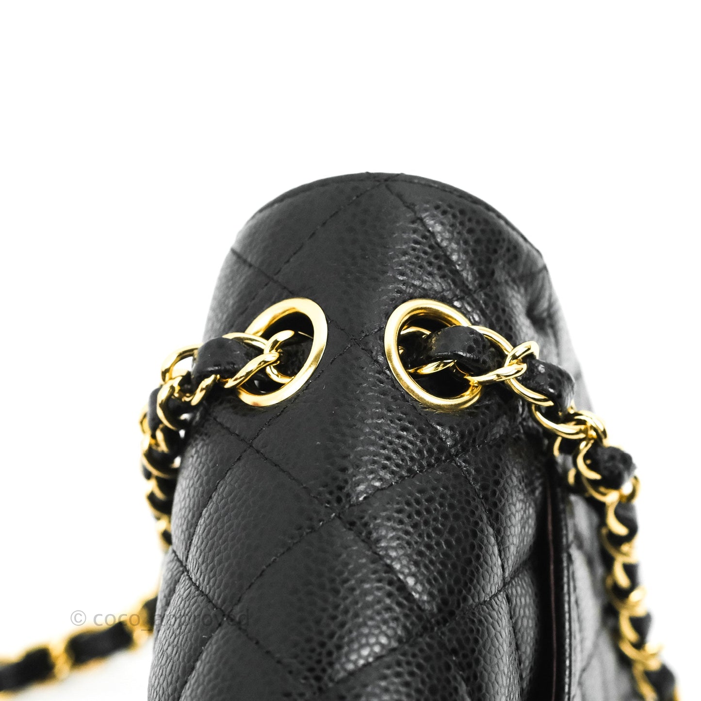 Chanel S/M Small Classic Quilted Flap Black Caviar Gold Hardware
