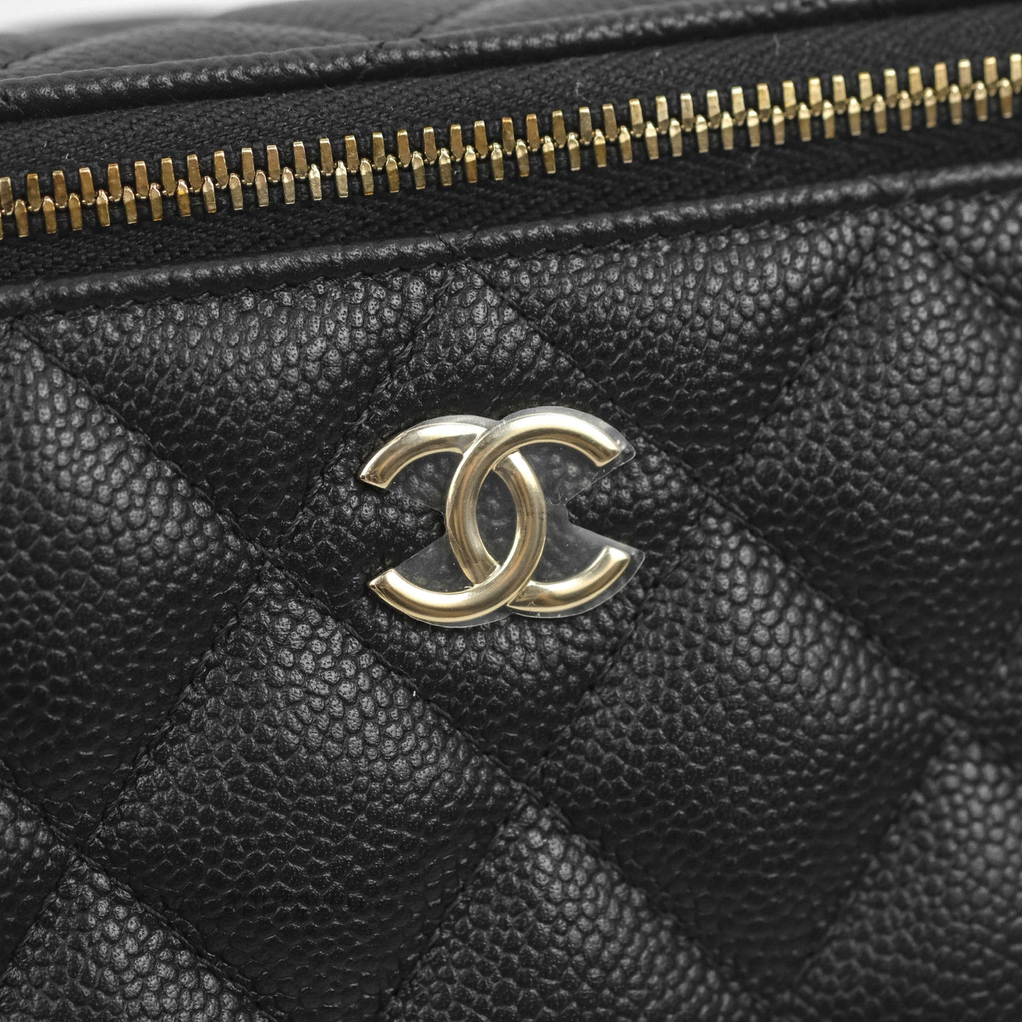 Chanel Vanity with CC Chain Black Caviar Gold Hardware