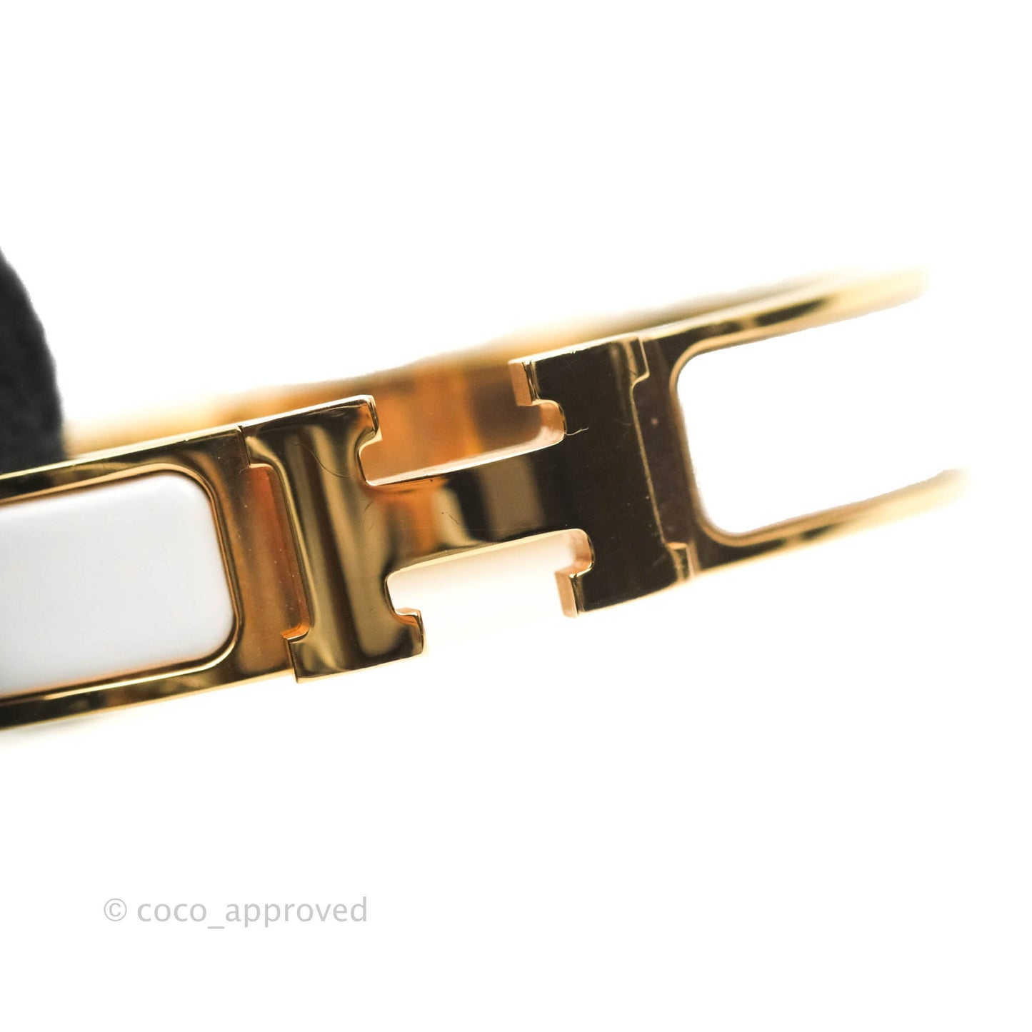 Hermès Clic H Bracelet White Rose Gold PM