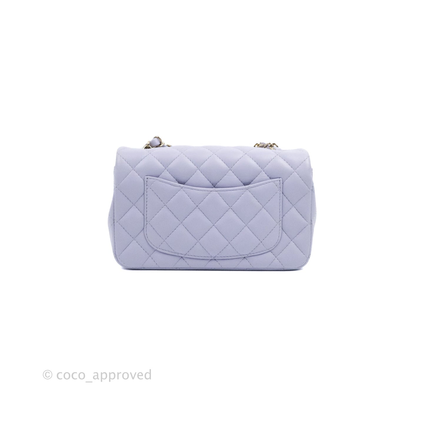 Chanel Quilted Mini Rectangular Flap Lilac Lambskin Gold Hardware