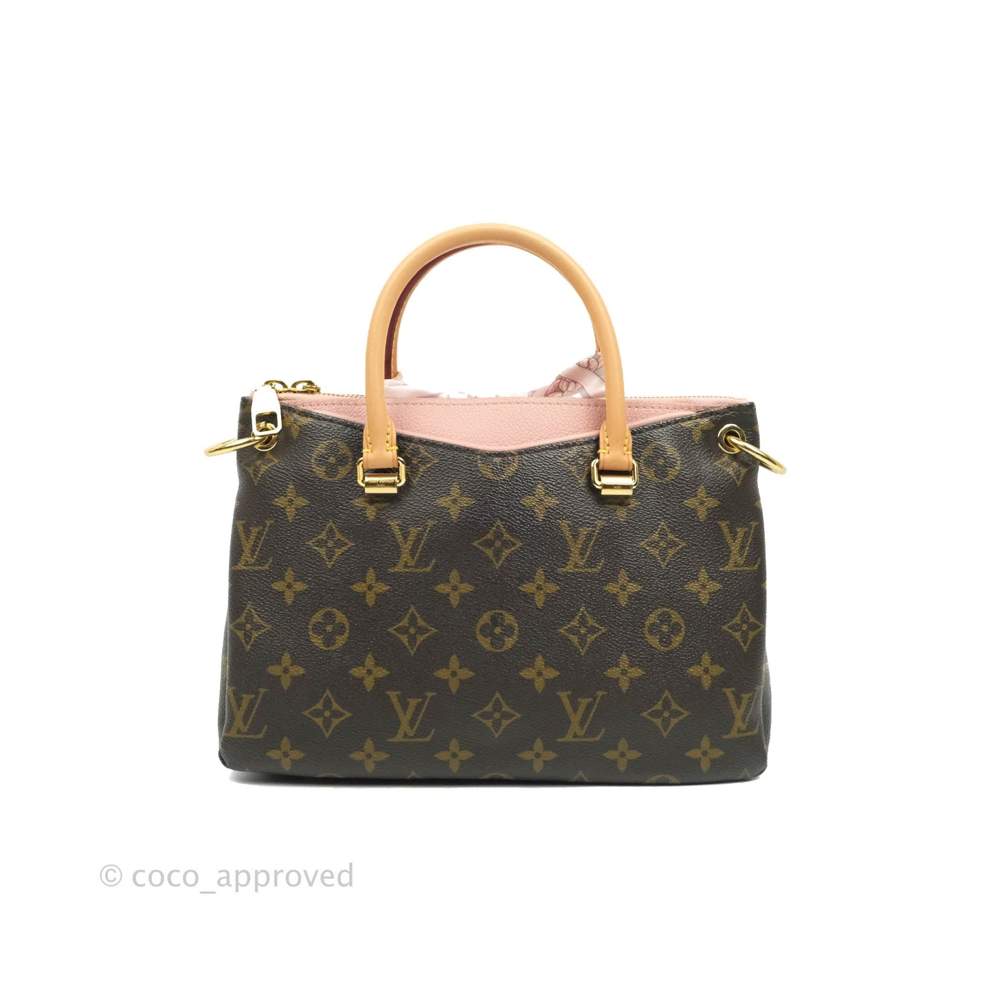 LV Pallas BB Pink Monogram Canvas Shoulder Bag With Twilly