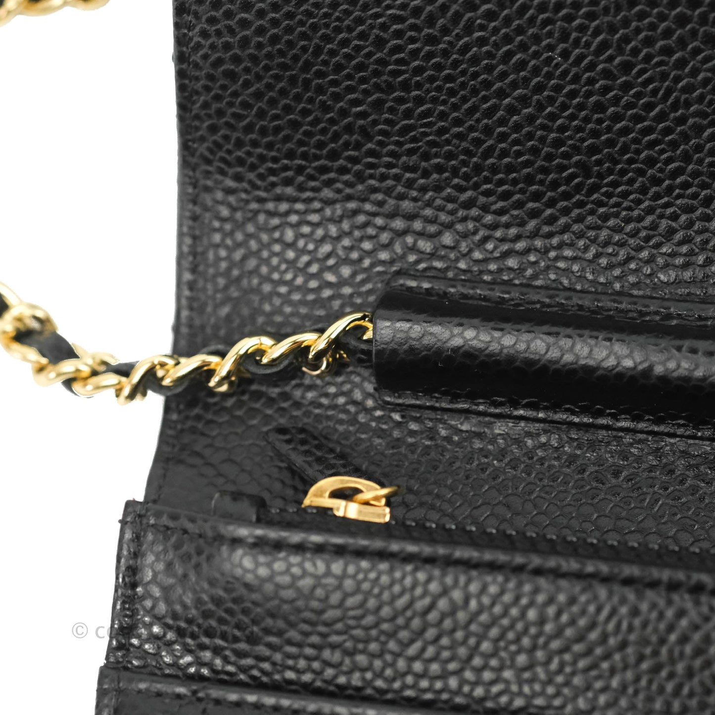 Chanel Quilted Wallet on Chain WOC Black Caviar Gold Hardware