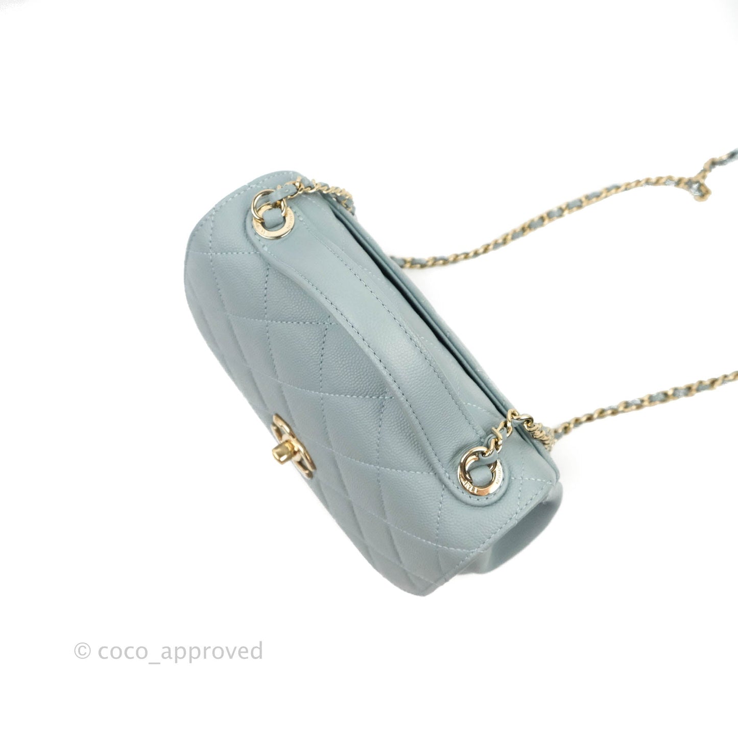 Chanel Quilted Small Business Affinity Flap Blue Caviar Gold Hardware