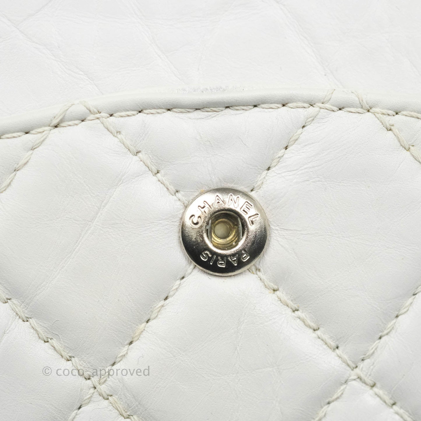 Chanel Quilted Reissue 226 Flap White Aged Calfskin Gun Metal Hardware