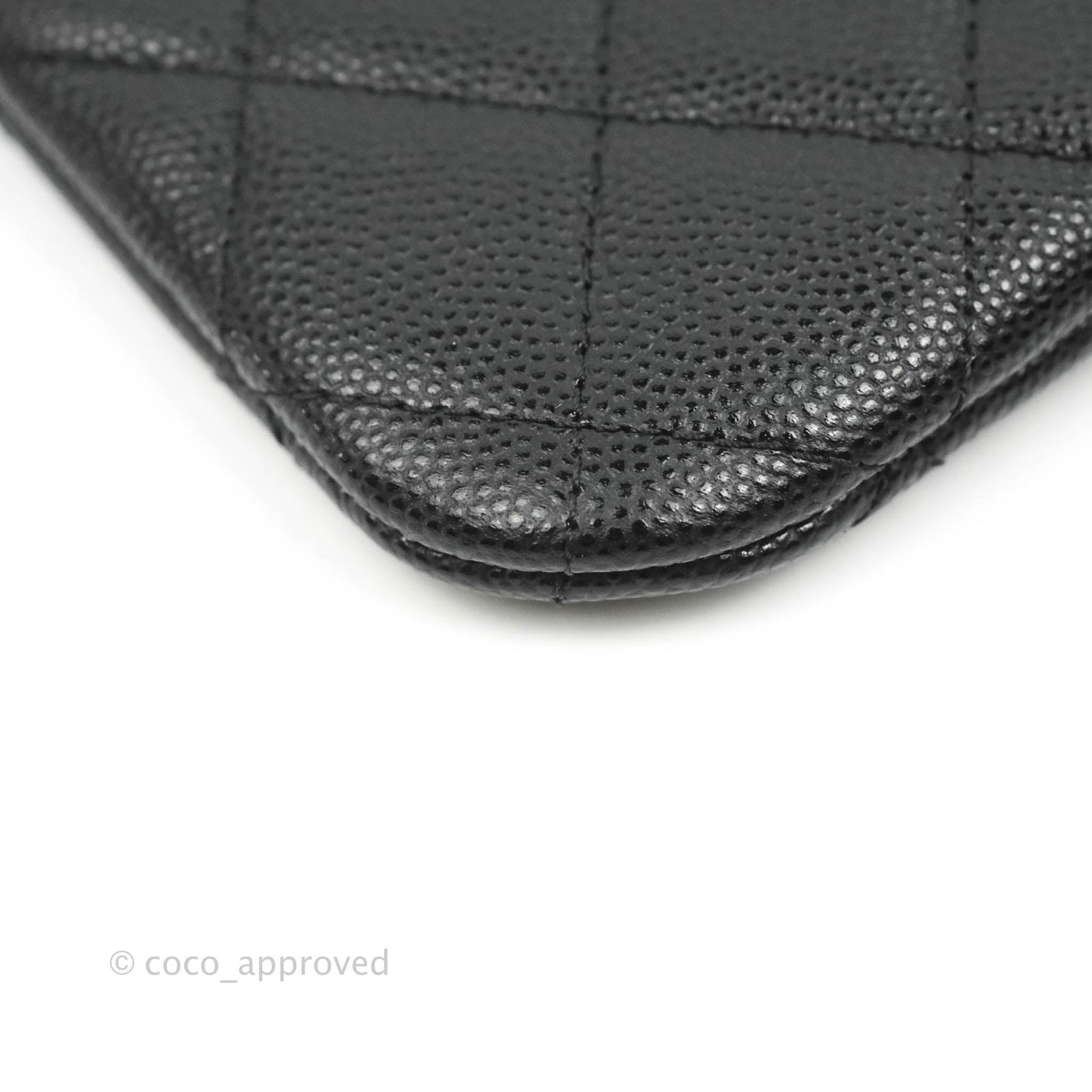 Chanel Quilted Mini O Case Black Caviar Silver Hardware
