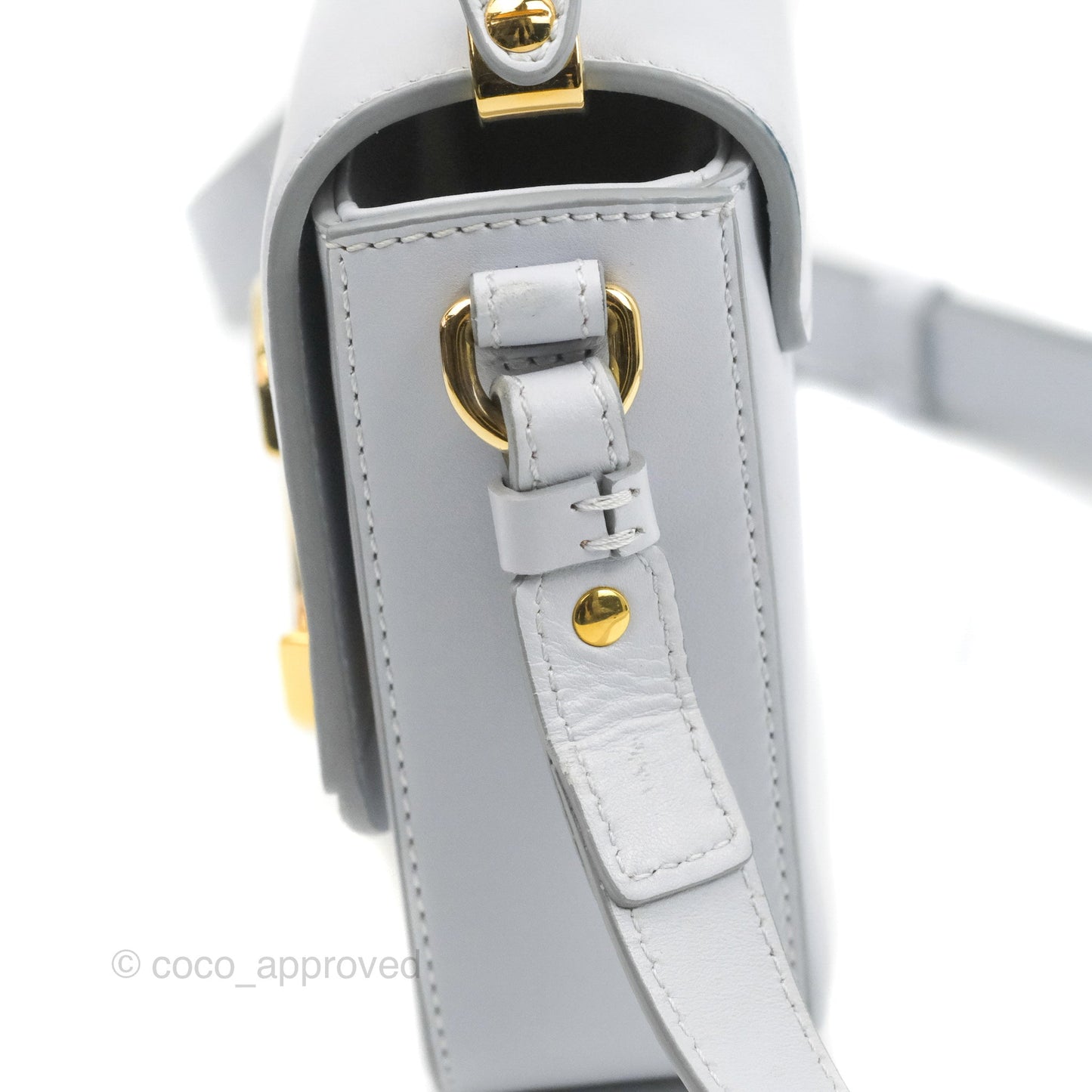 Chloé Mini C Bag Light Cloud Shiny/Suede Calfskin