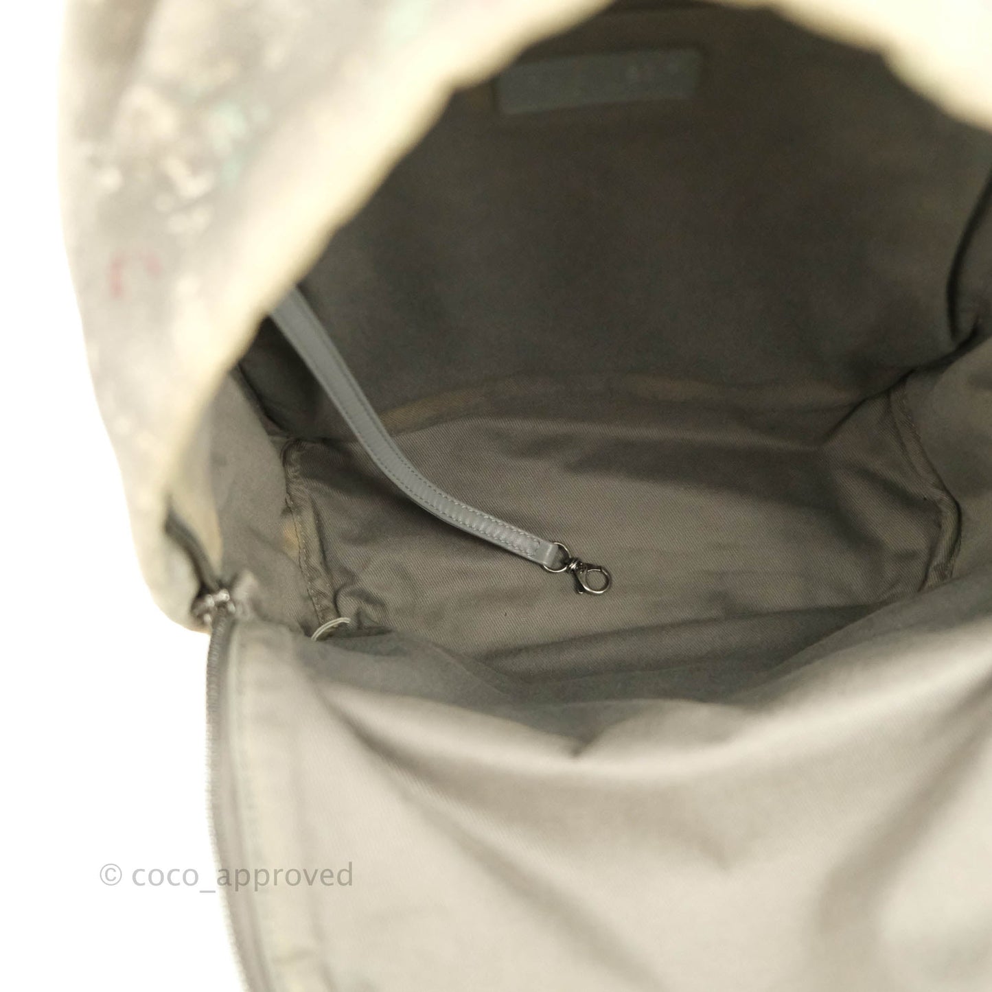 Chanel Medium Graffiti Printed Canvas Backpack Beige