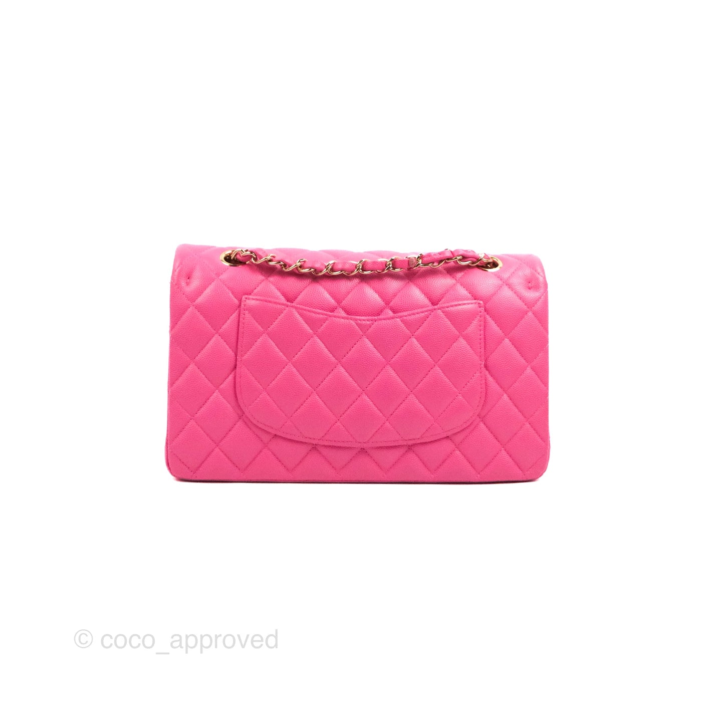 Chanel Classic Quilted M/L Medium Flap Pink Caviar Gold Hardware