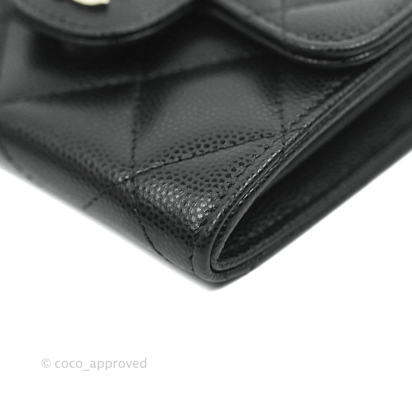 Chanel Mini Wallet With Chain Black Caviar Gold Hardware