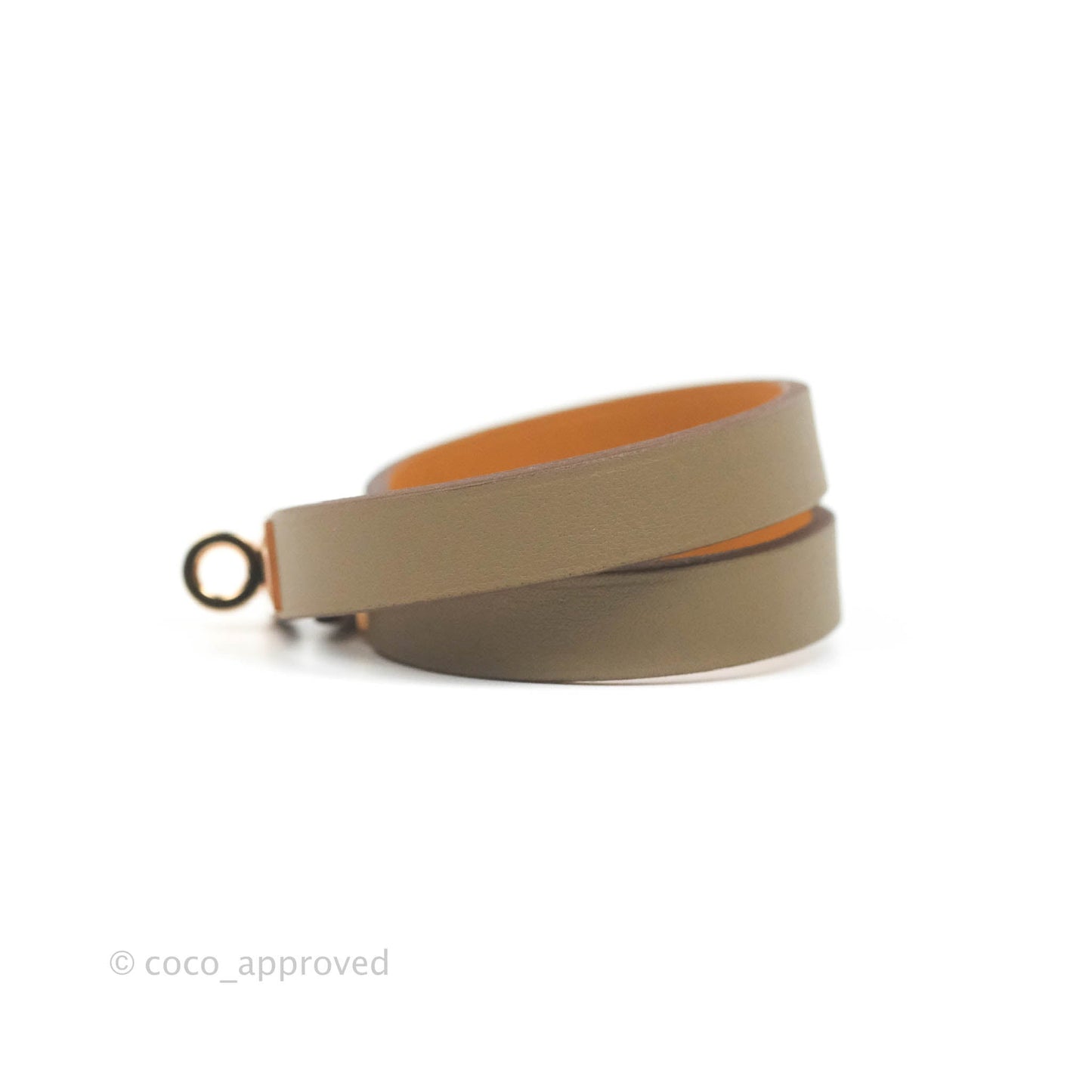 Hermès Kelly Double Tour Bracelet Etoupe Swift Gold Hardware