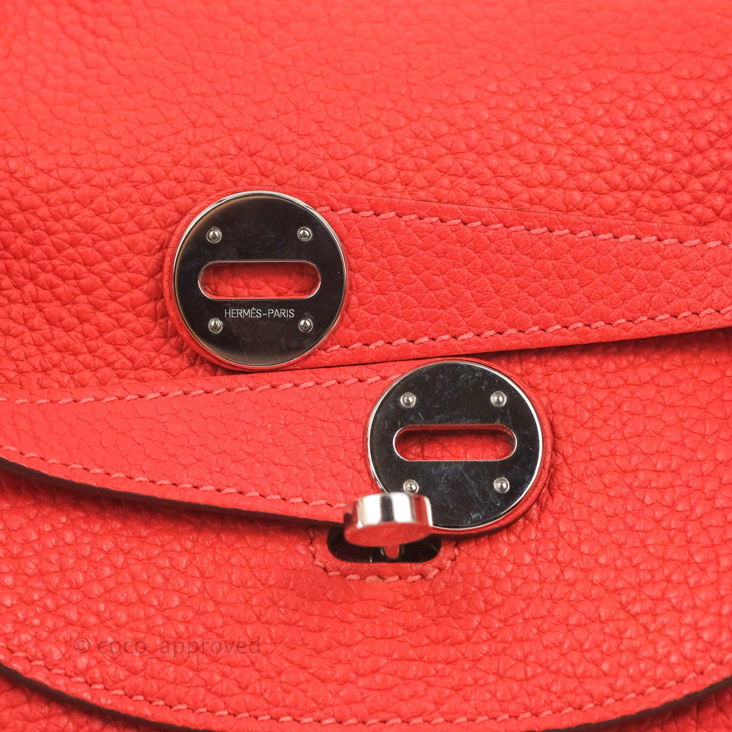 Hermès Lindy 30 Red Clemence Palladium Hardware