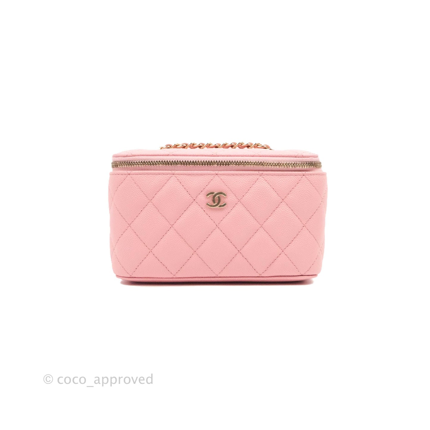 Chanel Classic Vanity with Chain Pink Caviar Gold Hardware