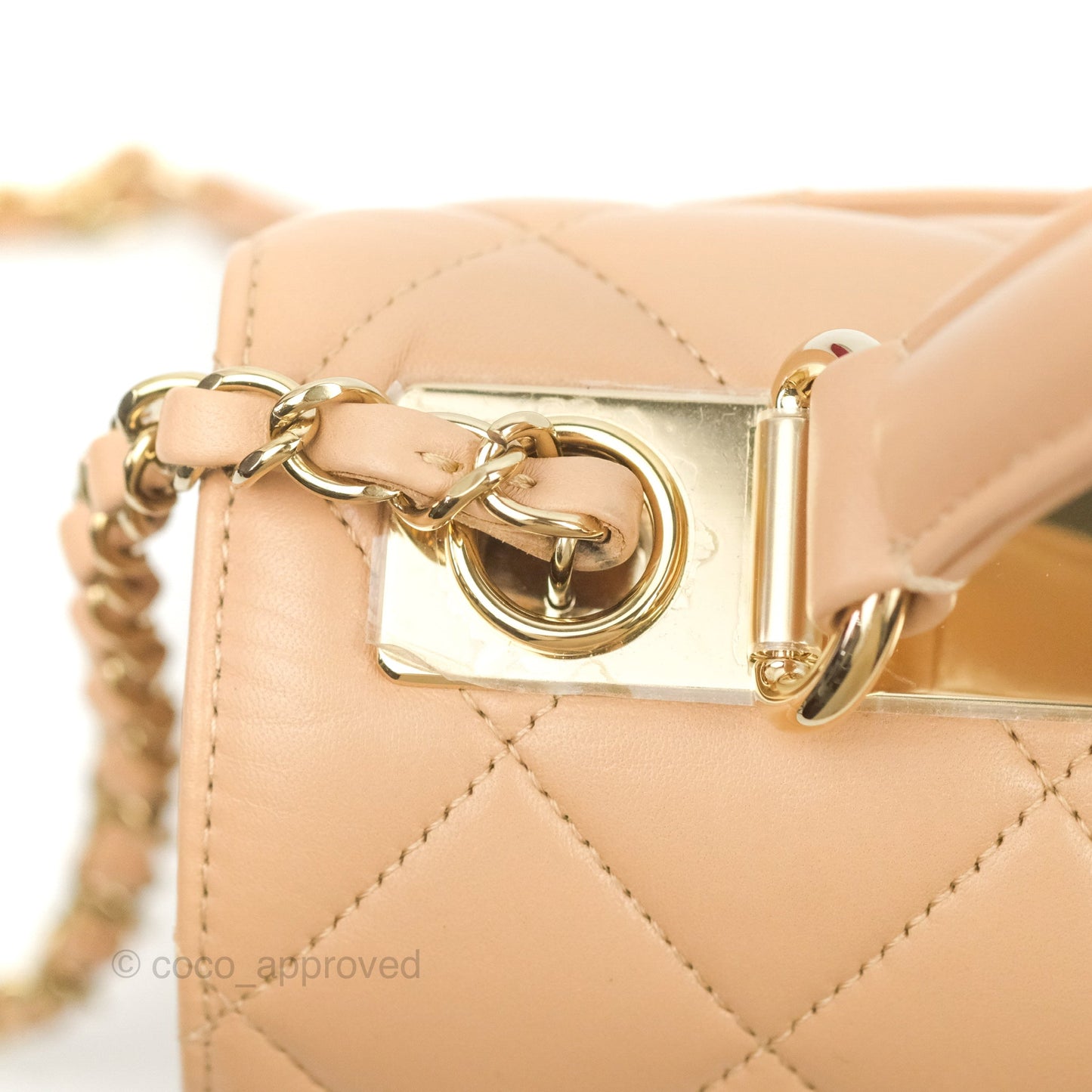 Chanel Small Trendy CC Beige Lambskin Gold Hardware