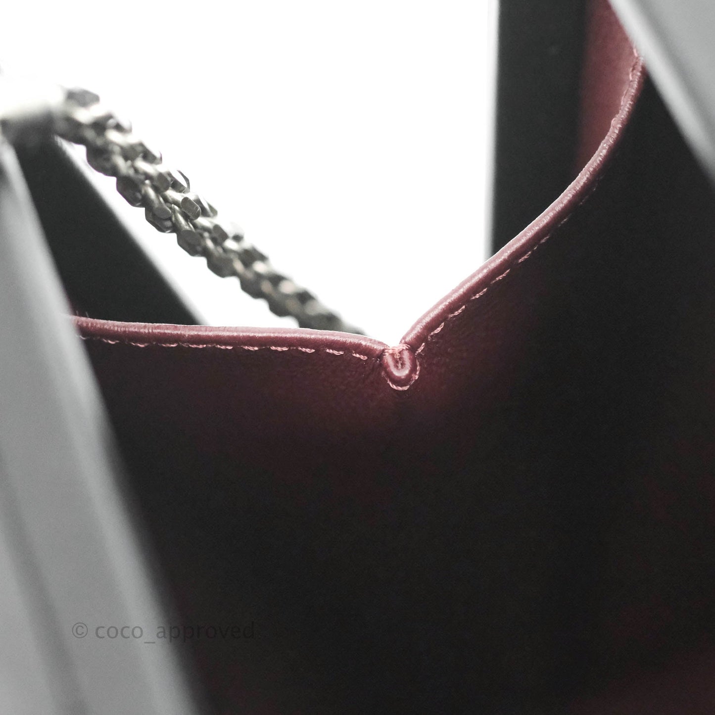 Chanel Quilted CC Kisslock Box With Chain Black Lambskin Ruthenium Hardware