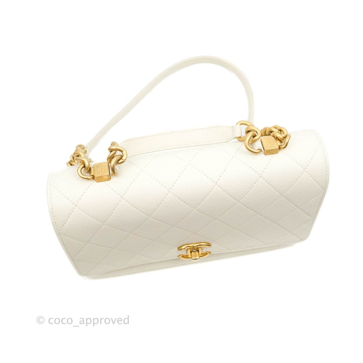 Chanel Chic Affinity Small Grained Calfskin Ivory Gold Hardware