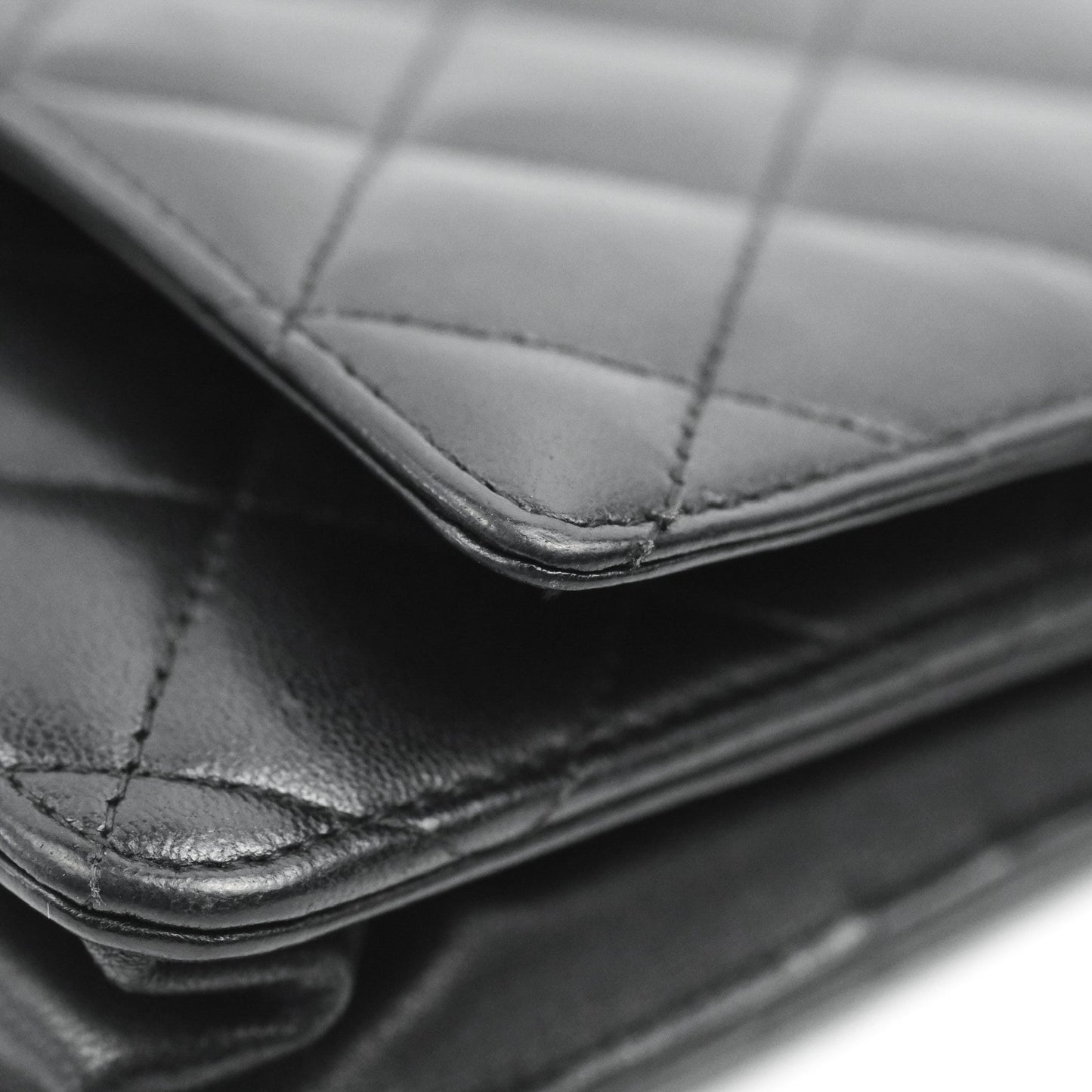 Chanel Quilted Classic WOC Black Lambskin Silver Hardware