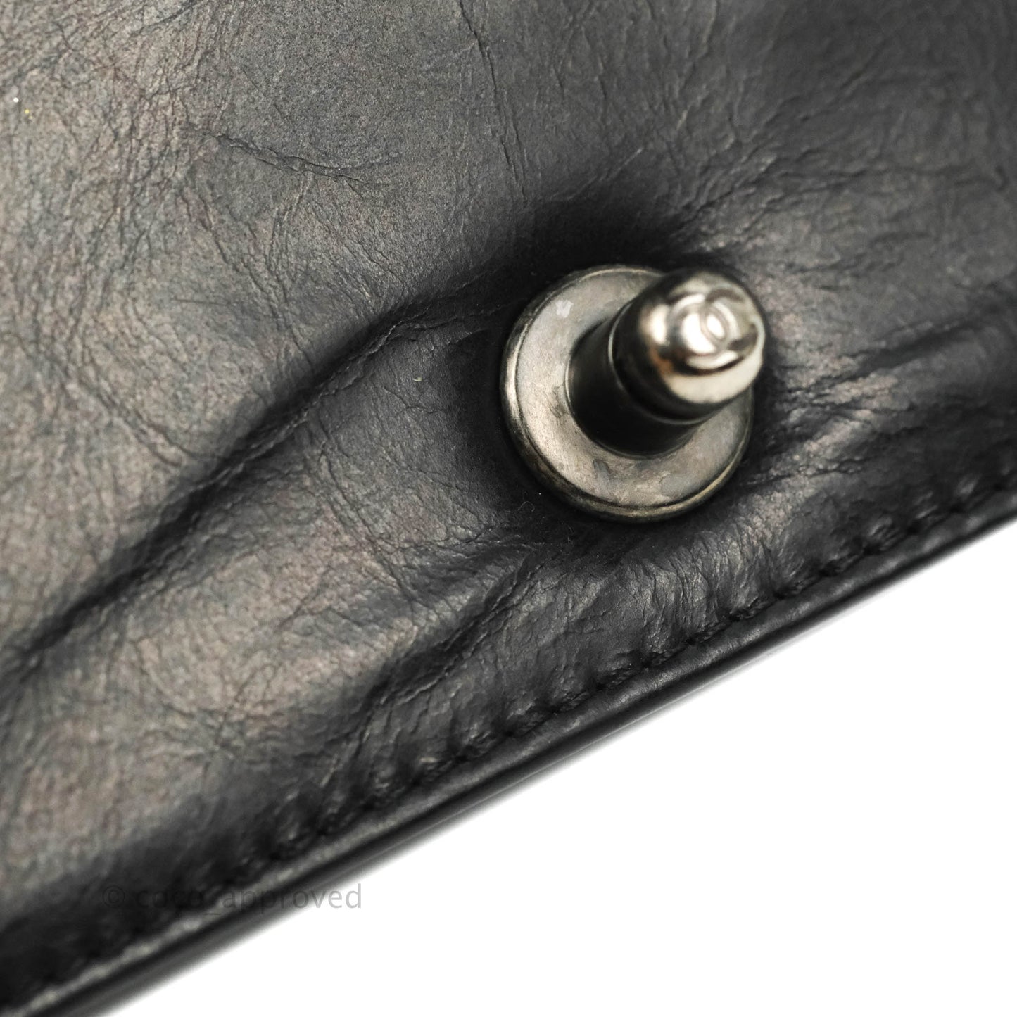 Chanel Small Boy Double Stitch Black Calfskin Ruthenium Hardware
