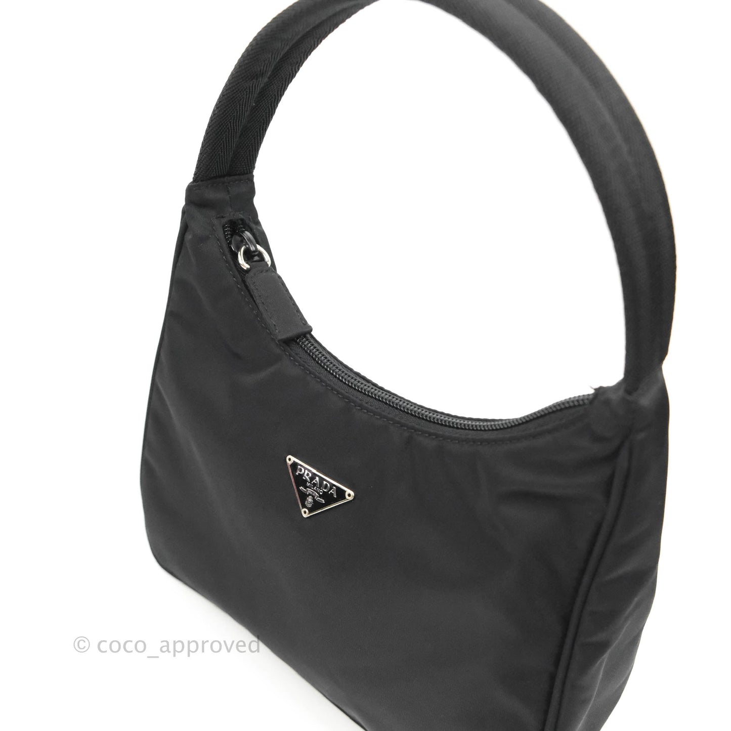 Prada Vintage Nylon Bag Black Silver Hardware