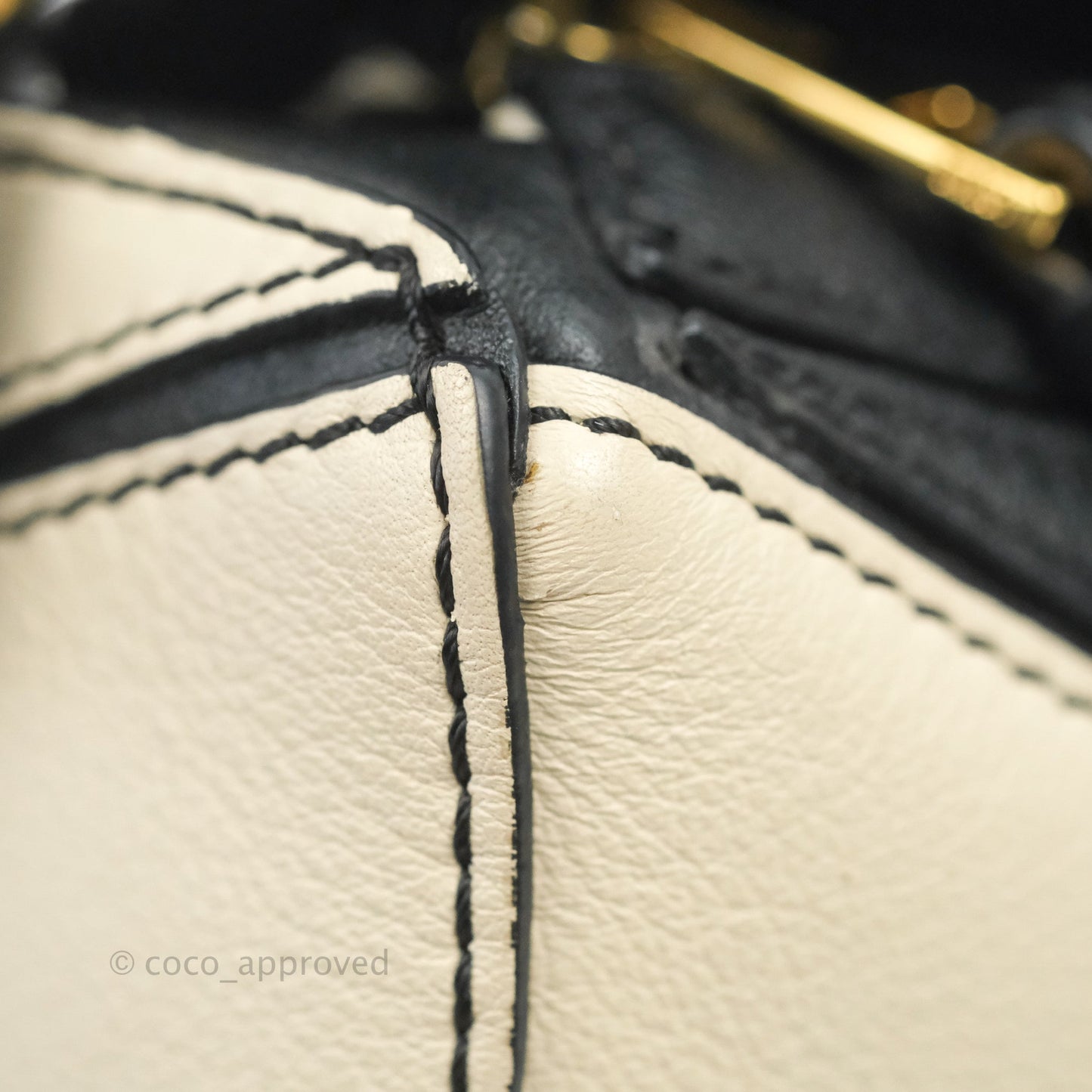 Loewe Mini Puzzle Bag Black/White/Navy Calfskin Gold Hardware