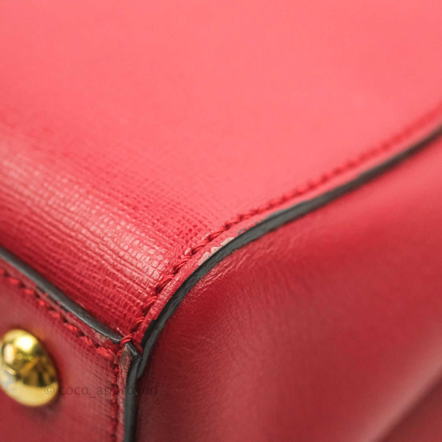 Fendi 2 Jours Red Bag Gold Hardware