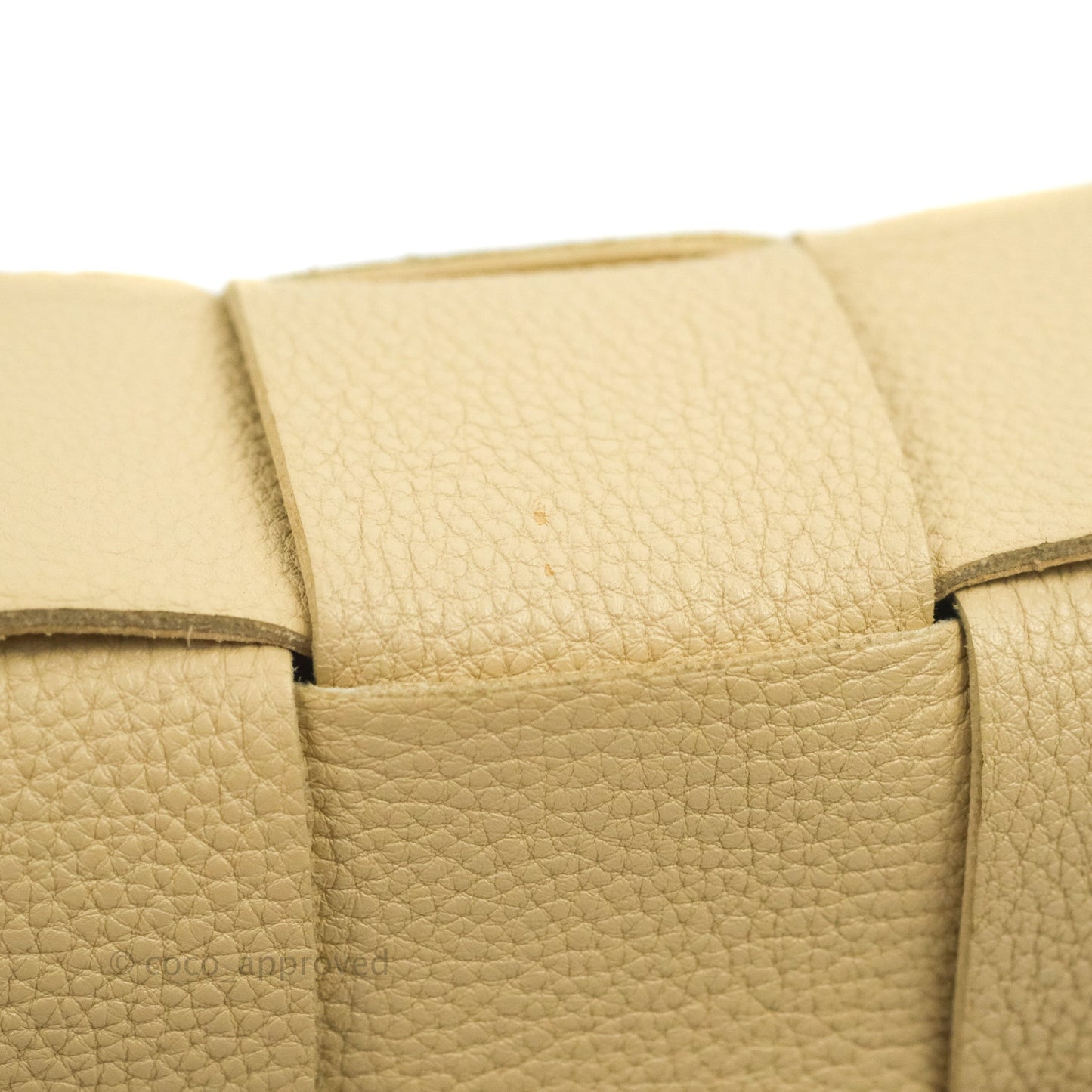 Bottega Veneta Cassette Shoulder Bag Intreccio Porridge Grained Calfskin Gold Hardware