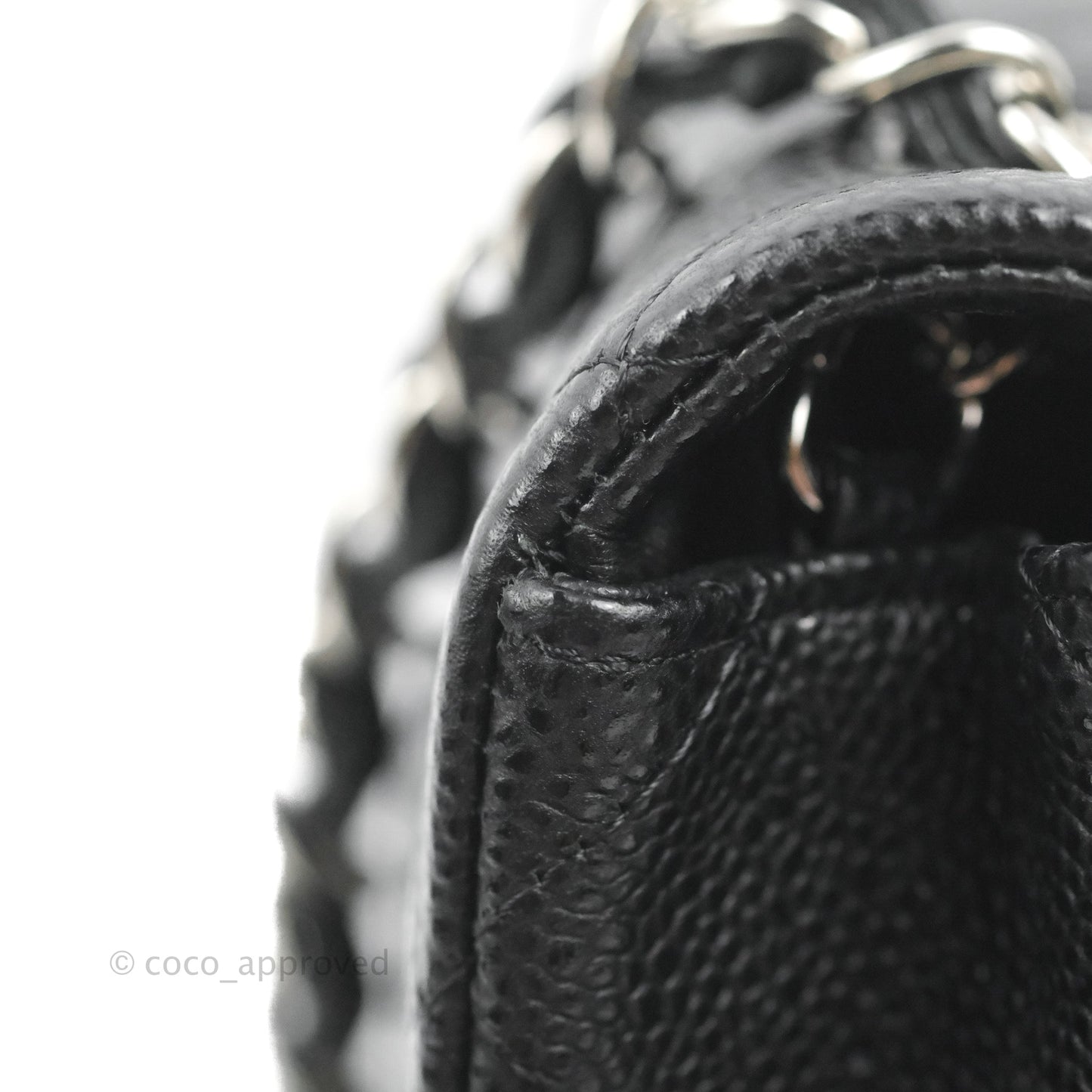 Chanel Quilted Mini Rectangular Black Caviar Silver Hardware