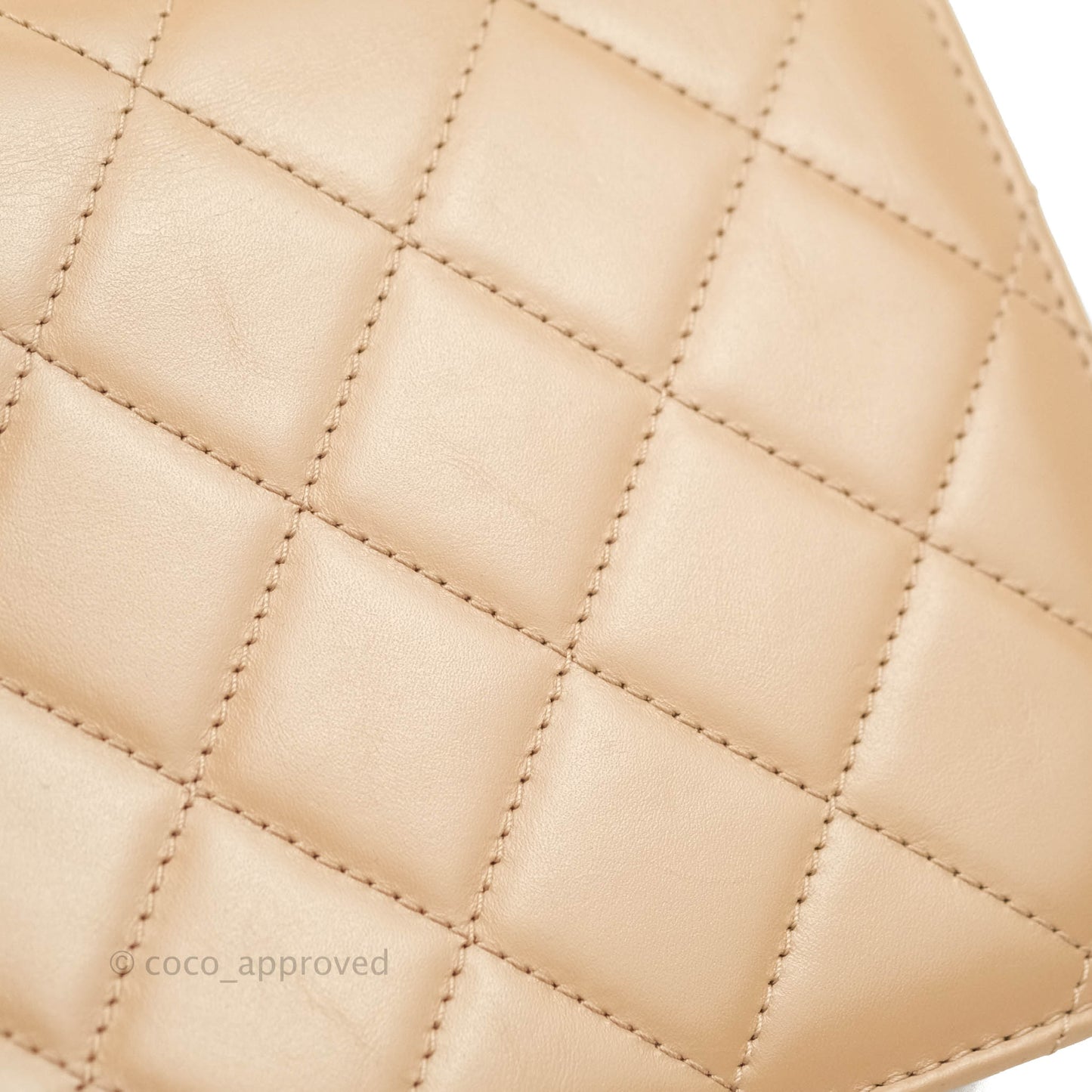Chanel Quilted Perfect Fit Adjustable Beige Calfskin Gold Hardware 21A