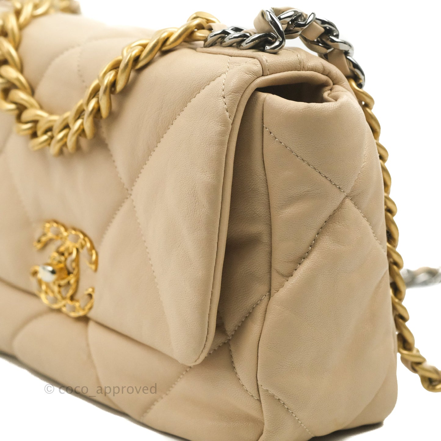 Chanel 19 Small Beige Mixed Hardware