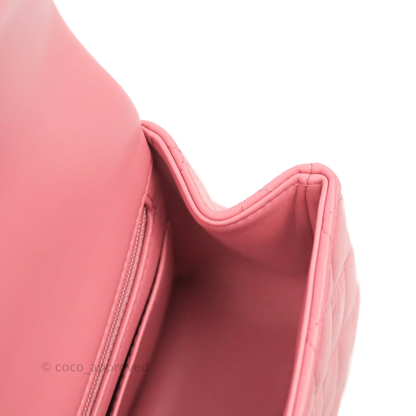 Chanel Top Handle Mini Rectangular Flap Bag Pink Lambskin Gold Hardware