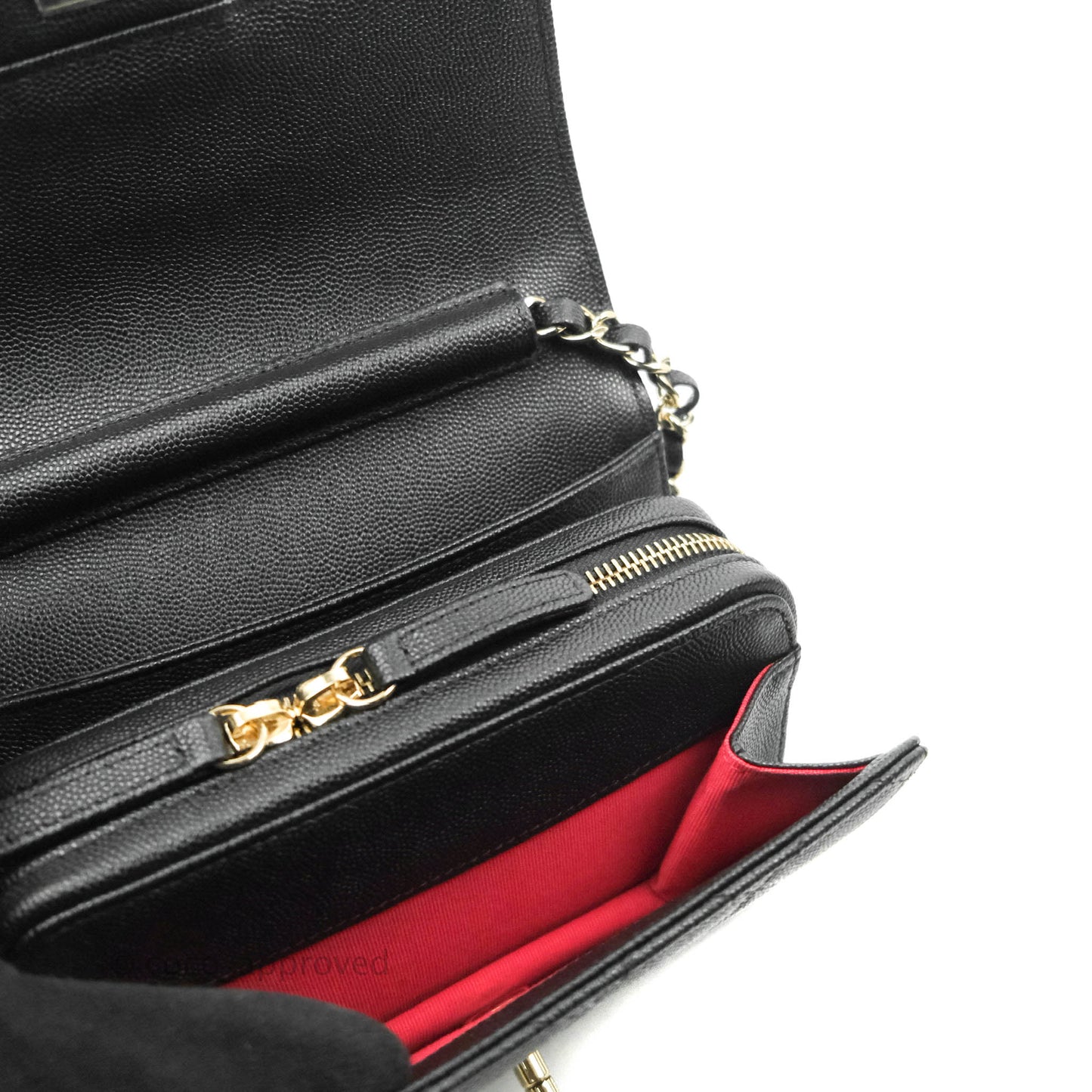Chanel Quilted Small Like The Wallet Flap Black Caviar Light Gold Hardware 22C
