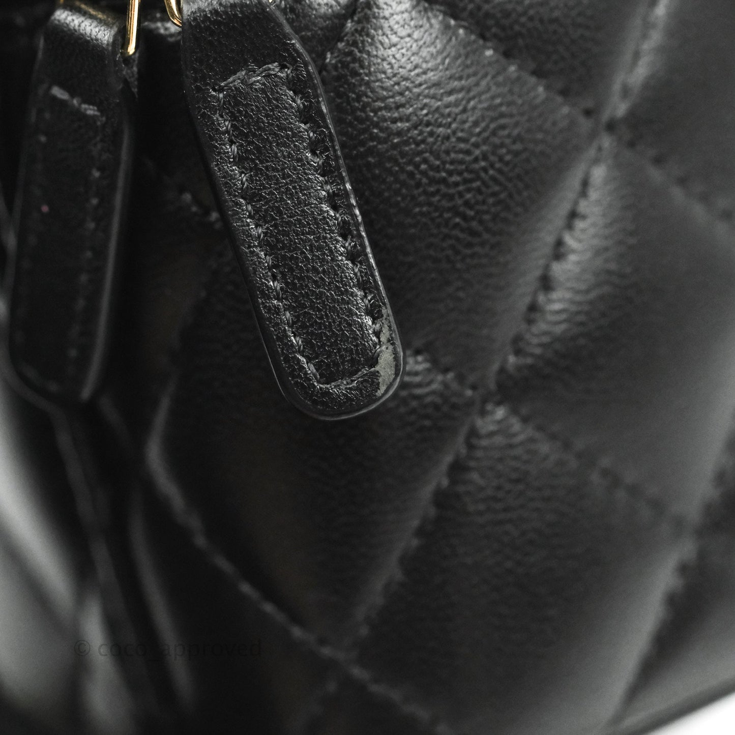 Chanel Mini Top Handle Vanity With Chain Black Lambskin Gold Hardware