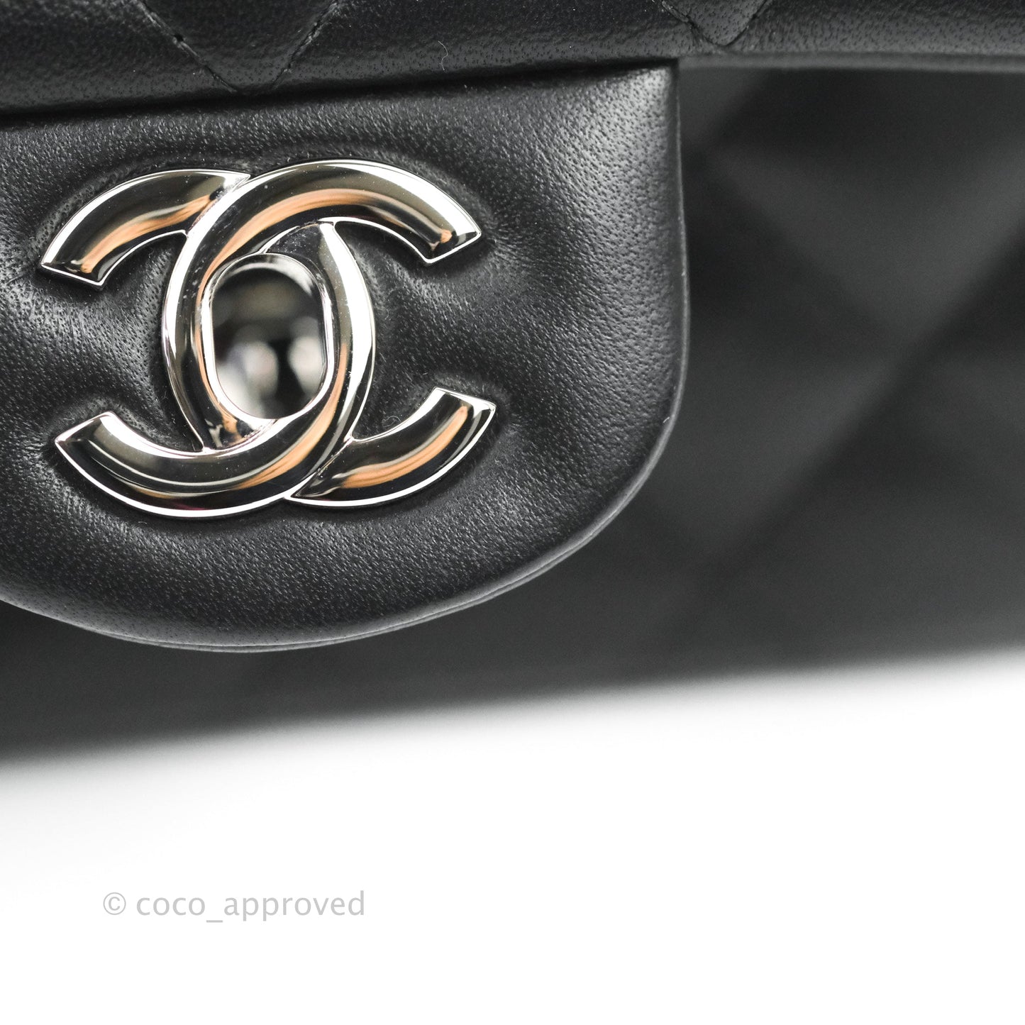 Chanel Mini Square Black Lambskin Silver Hardware