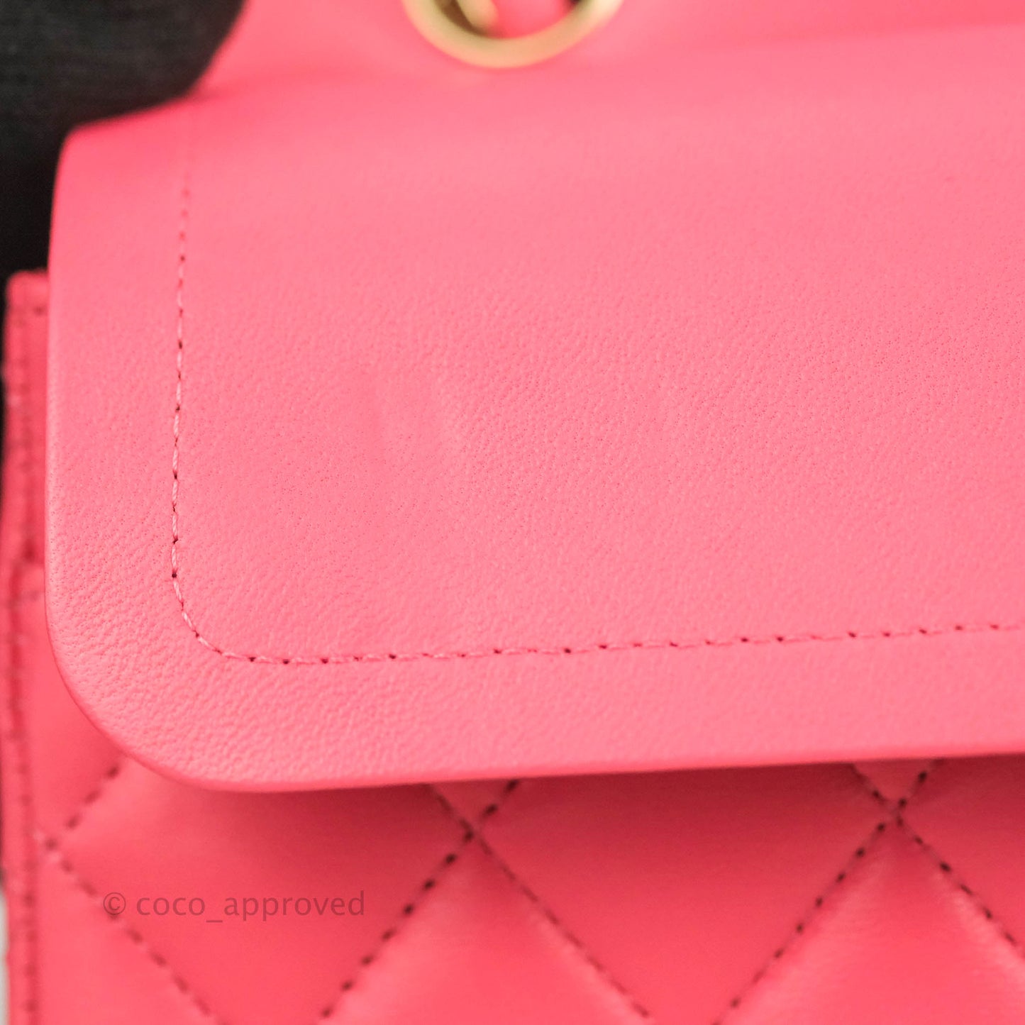 Chanel Small Classic Quilted Flap Rosy Pink Lambskin Gold Hardware