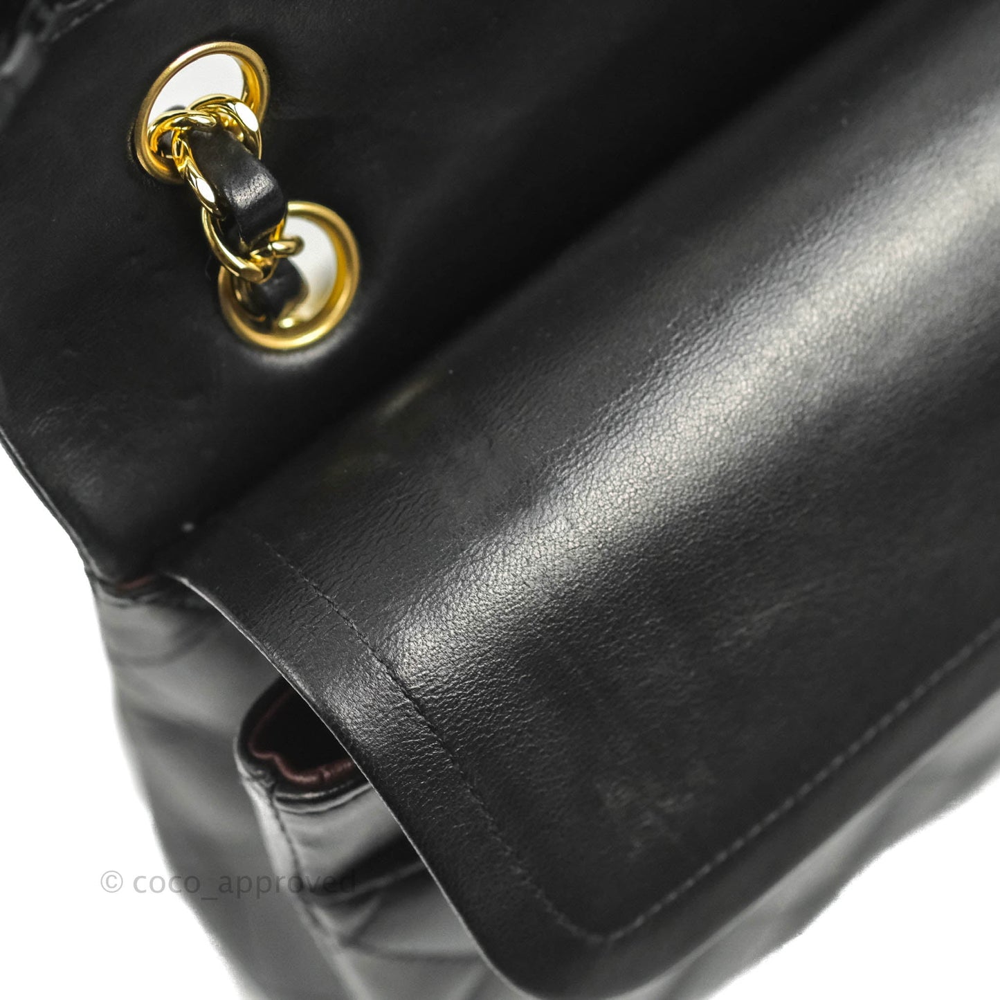 Chanel Classic M/L Medium Flap Quilted Black Lambskin Gold Hardware