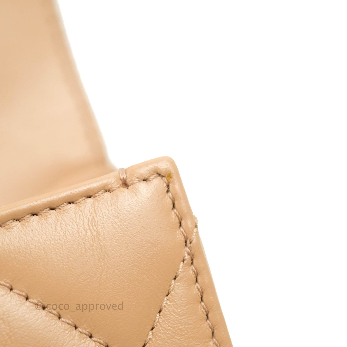 Chanel Quilted Perfect Fit Adjustable Beige Calfskin Gold Hardware 21A
